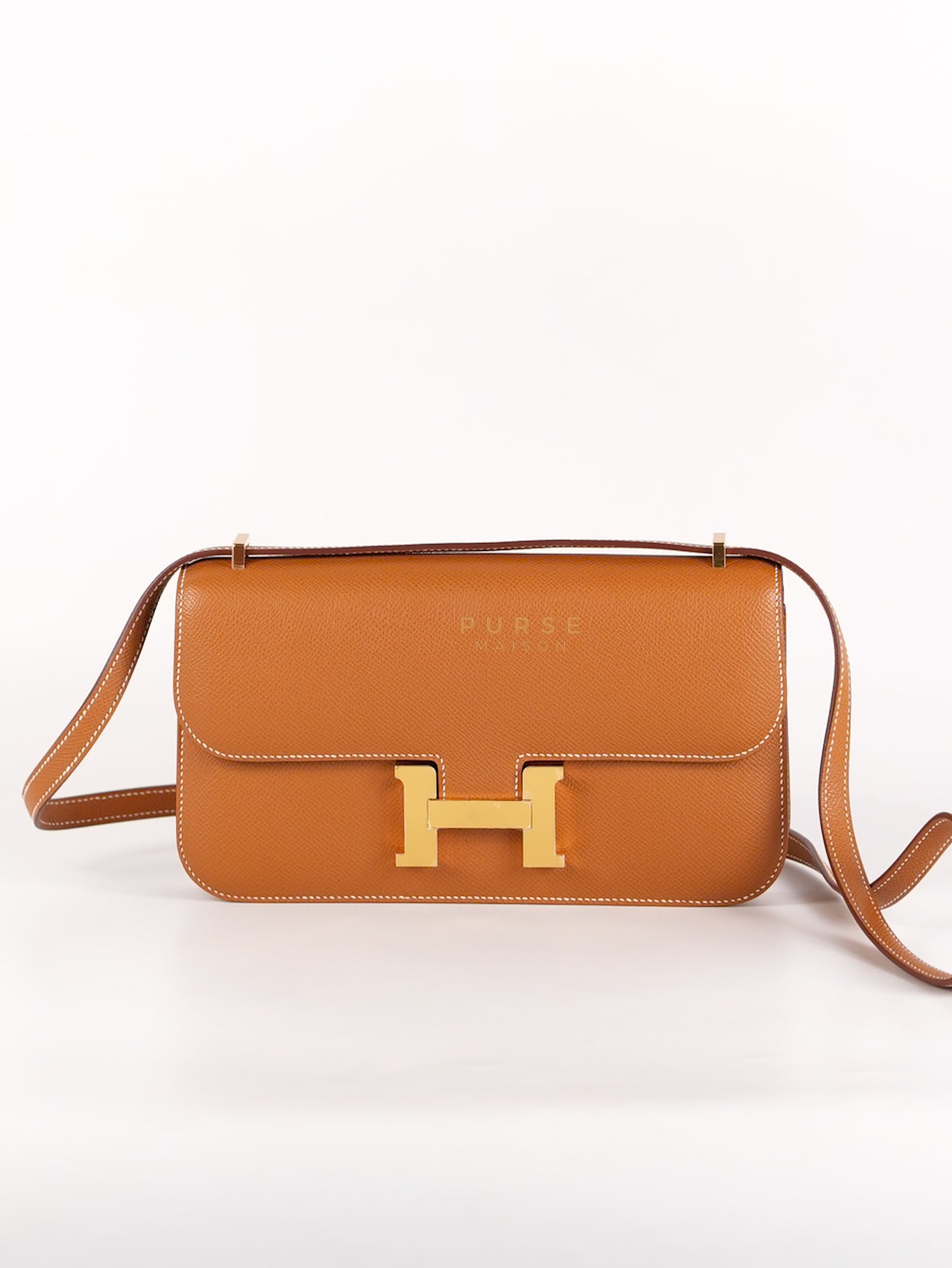 Constance Elan Gold Epsom Leather Gold Hardware Stamp W(2024) | Purse Maison Luxury Bags Shop
