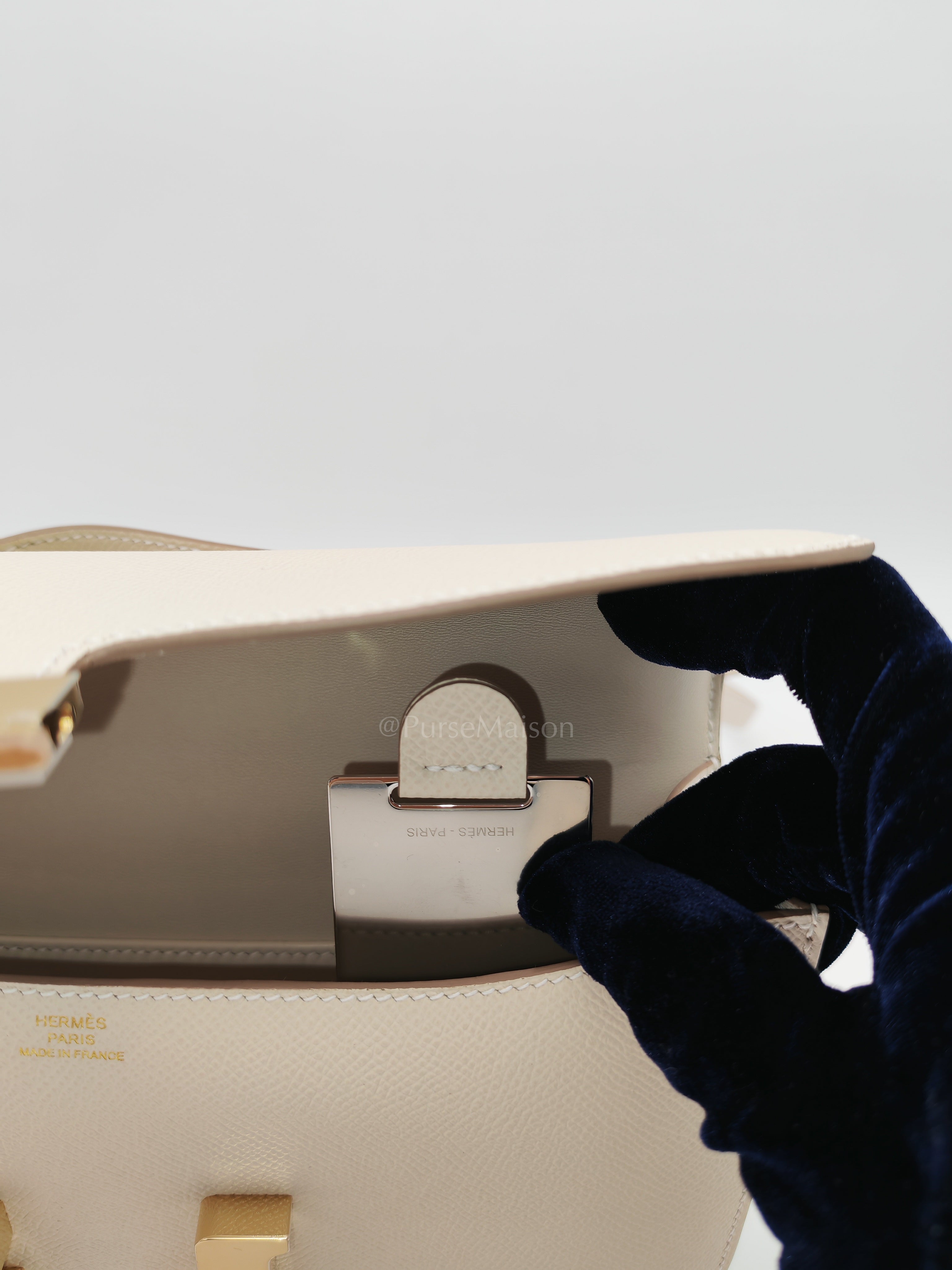 Constance Elan in Craie Epsom Leather and Permabrass Hardware Stamp G(2026) | Purse Maison Luxury Bags Shop