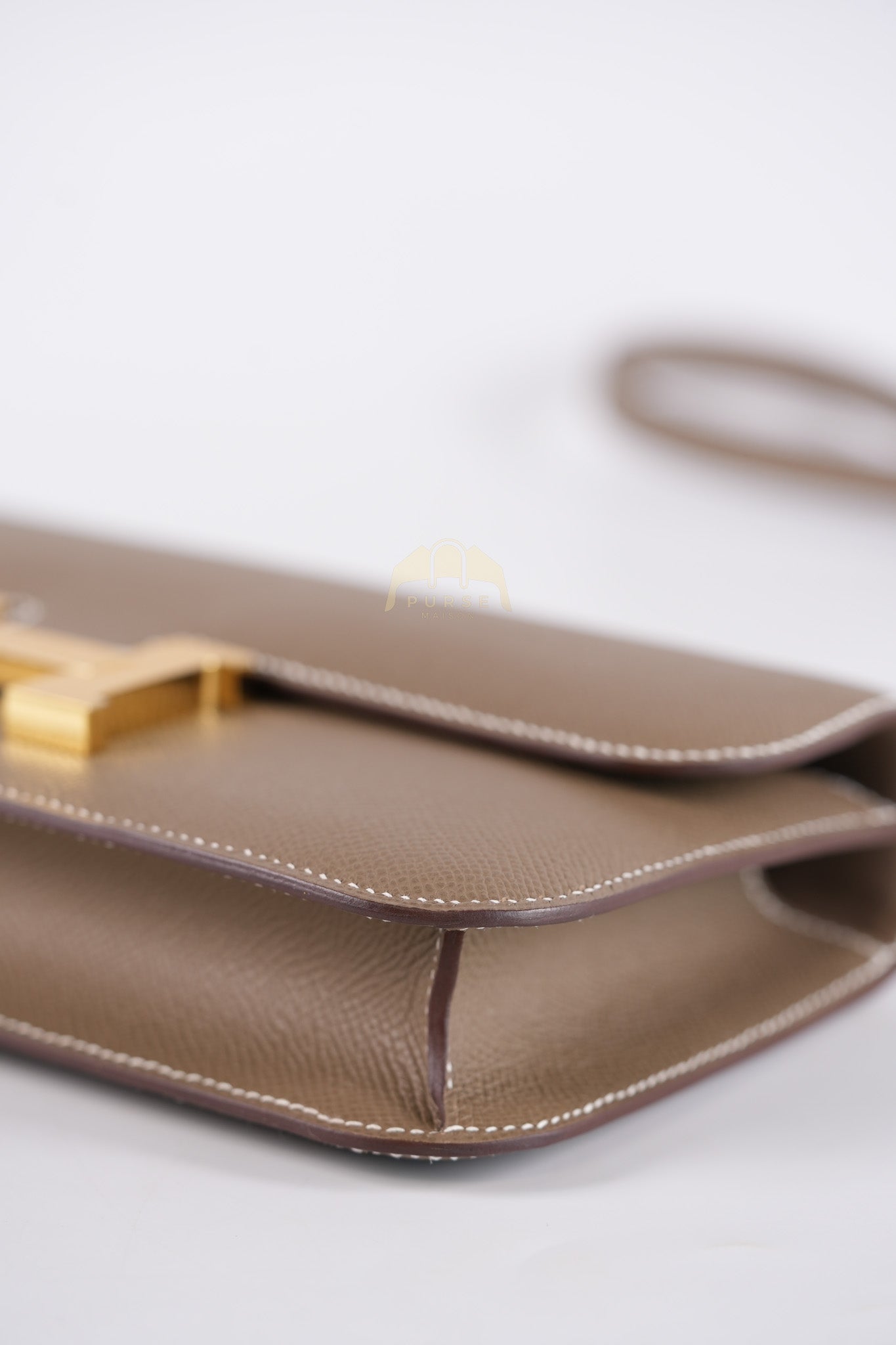 Constance Elan in Etoupe Epsom Leather and Gold Hardware Stamp W (2024) | Purse Maison Luxury Bags Shop