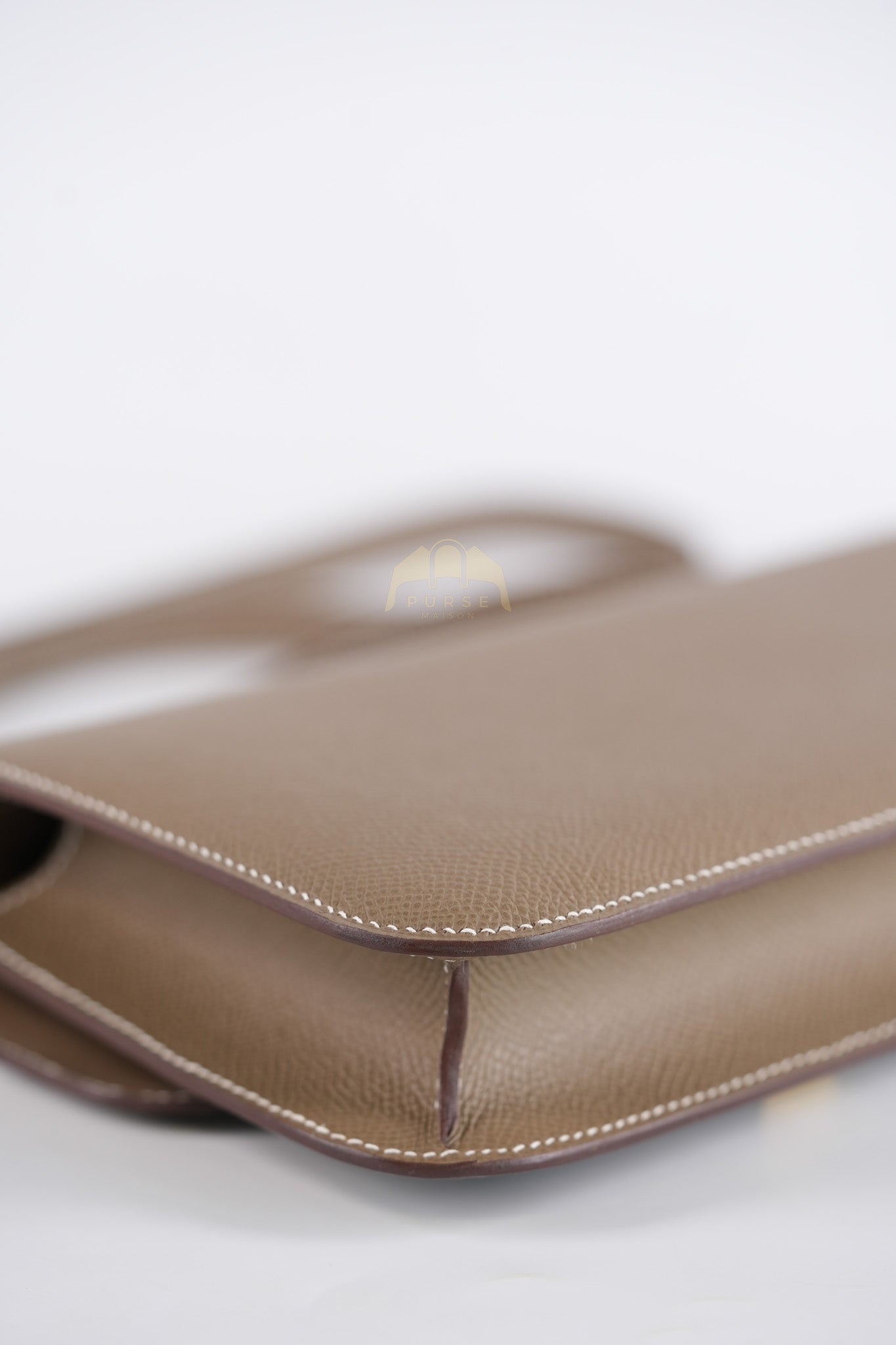 Constance Elan in Etoupe Epsom Leather and Gold Hardware Stamp W (2024) | Purse Maison Luxury Bags Shop