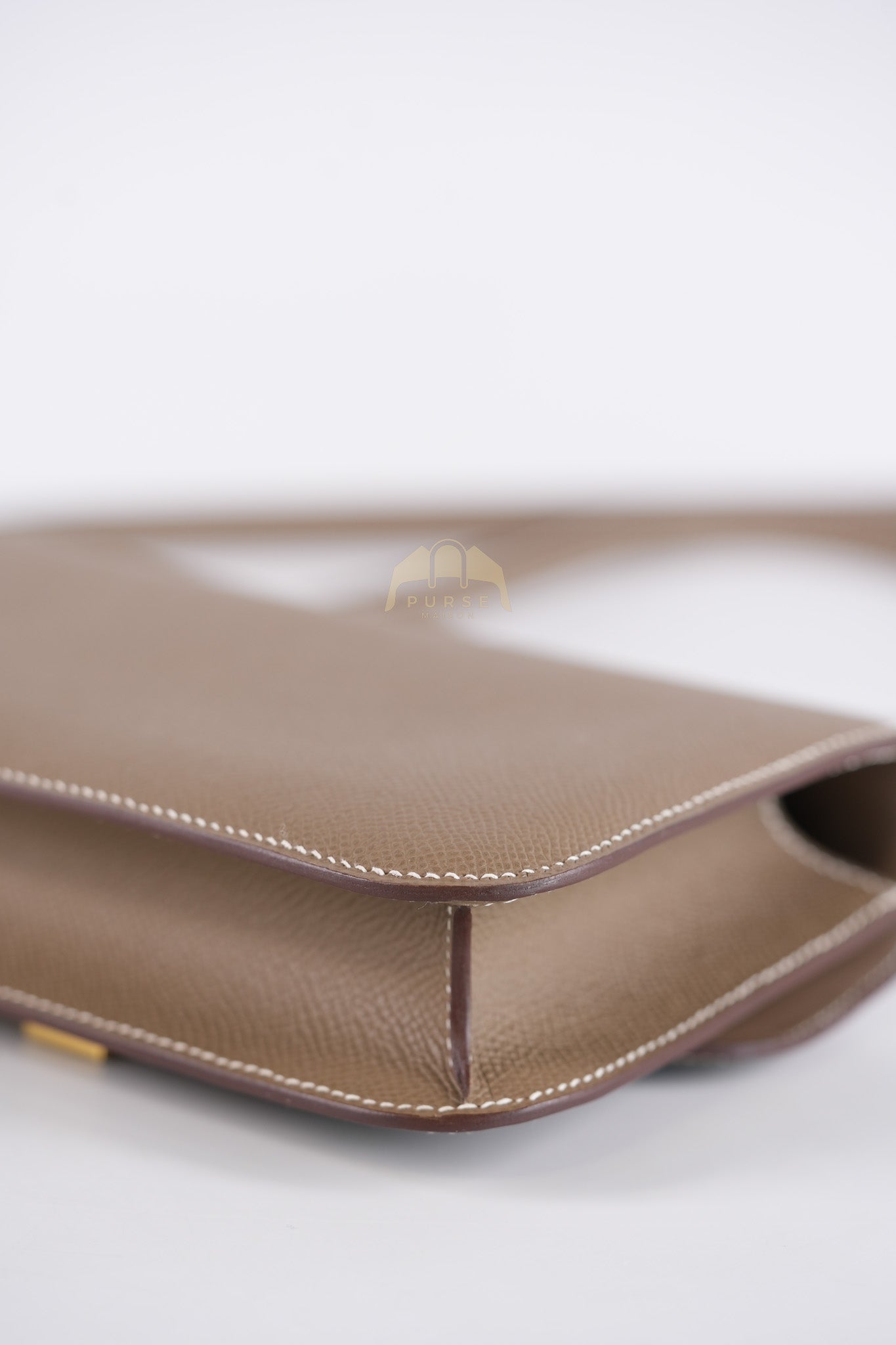 Constance Elan in Etoupe Epsom Leather and Gold Hardware Stamp W (2024) | Purse Maison Luxury Bags Shop