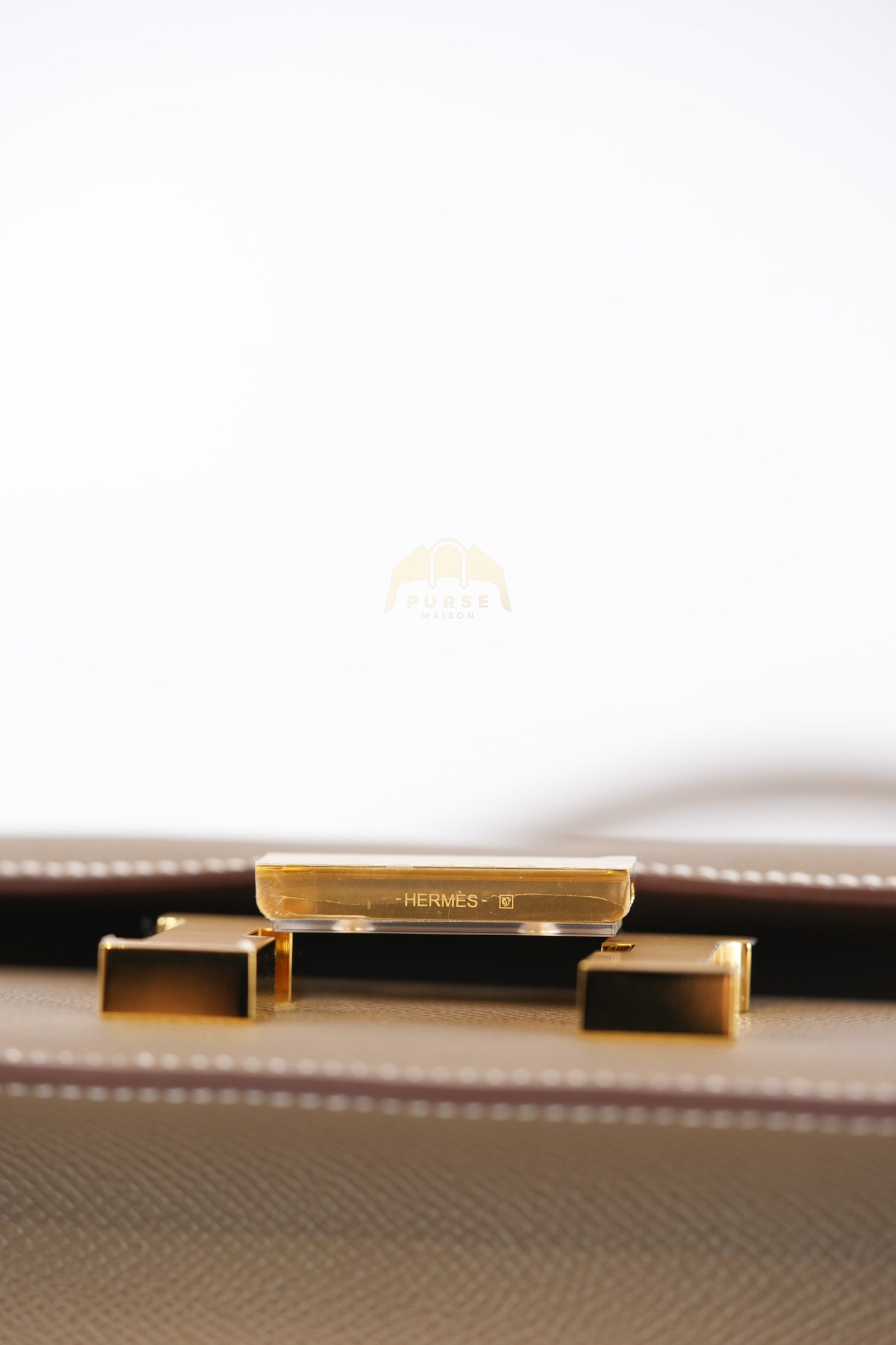 Constance Elan in Etoupe Epsom Leather and Gold Hardware Stamp W (2024) | Purse Maison Luxury Bags Shop
