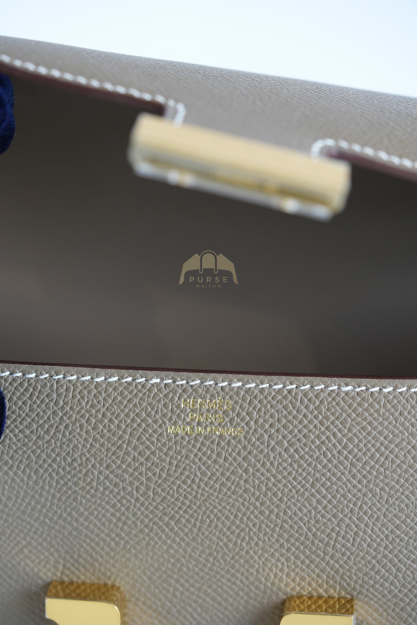 Constance Elan in Etoupe Epsom Leather and Gold Hardware Stamp W (2024) | Purse Maison Luxury Bags Shop