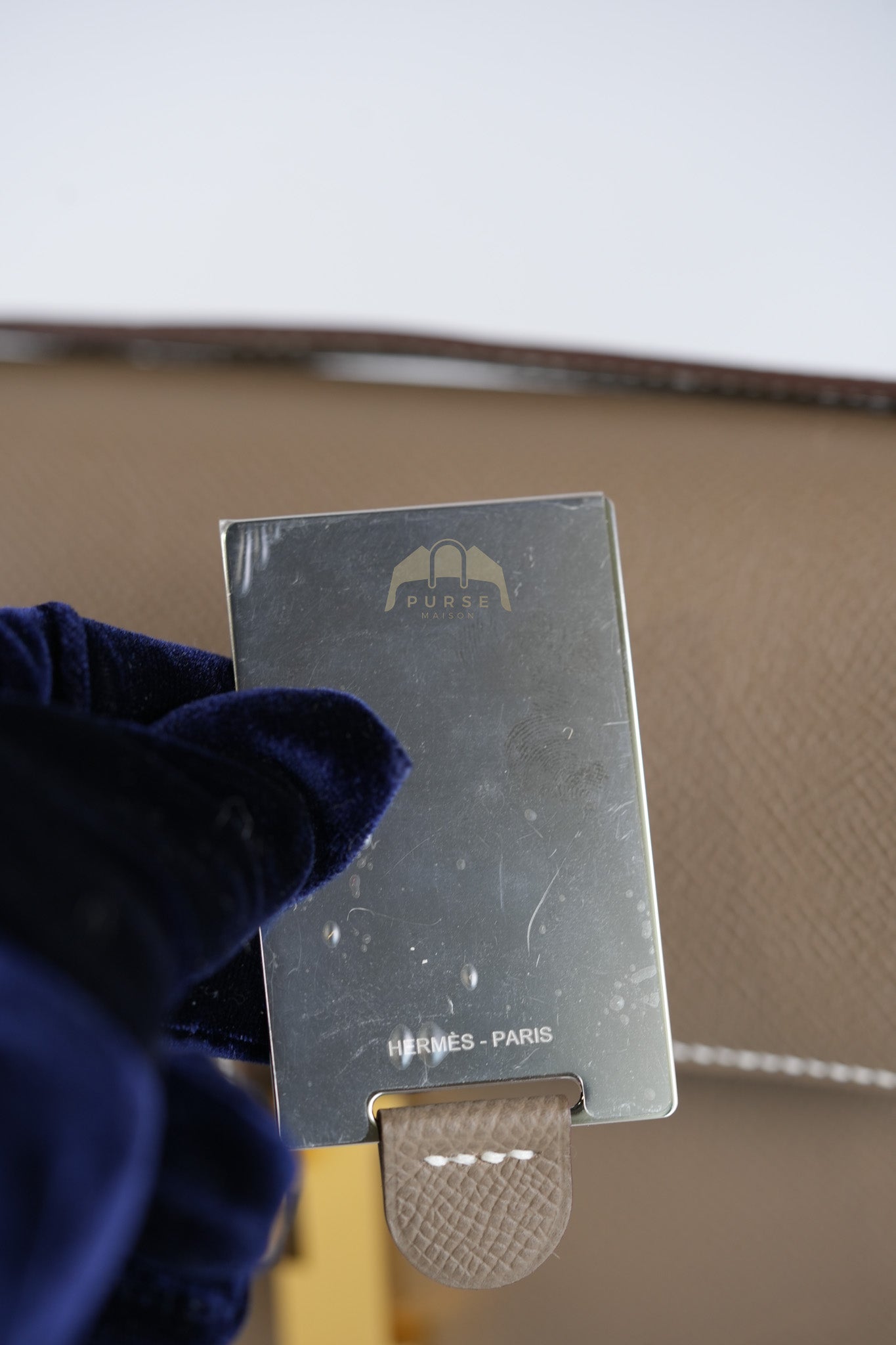 Constance Elan in Etoupe Epsom Leather and Gold Hardware Stamp W (2024) | Purse Maison Luxury Bags Shop