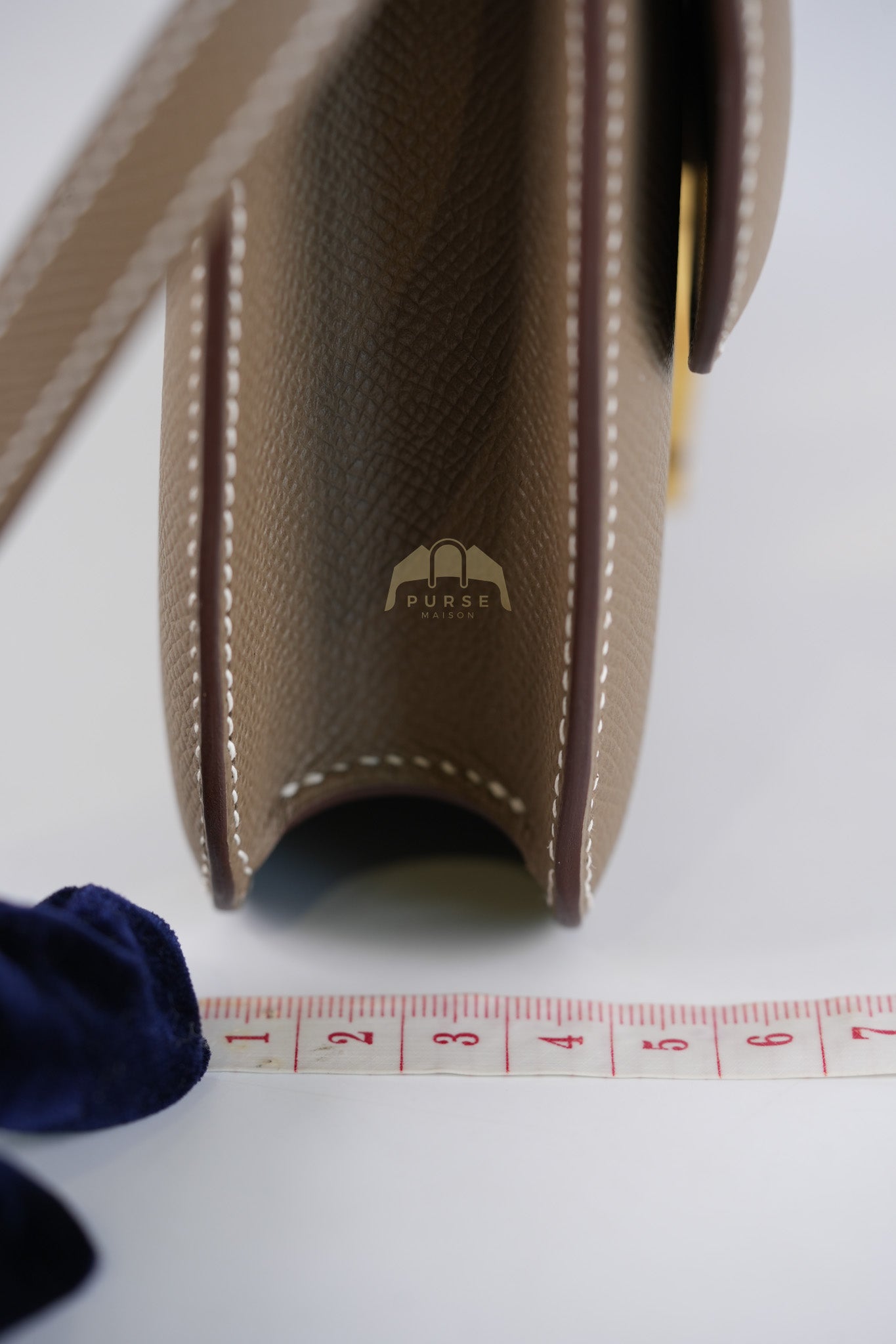 Constance Elan in Etoupe Epsom Leather and Gold Hardware Stamp W (2024) | Purse Maison Luxury Bags Shop