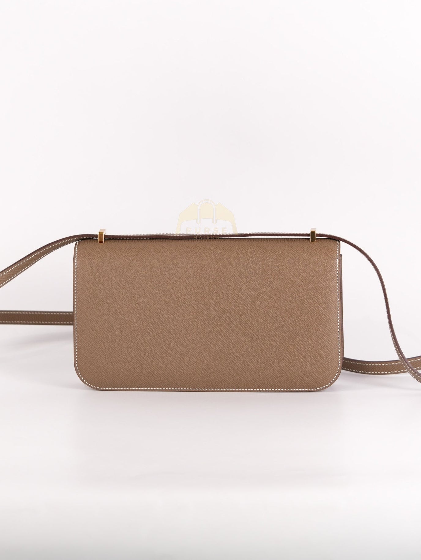 Constance Elan in Etoupe Epsom Leather and Gold Hardware Stamp W (2024) | Purse Maison Luxury Bags Shop