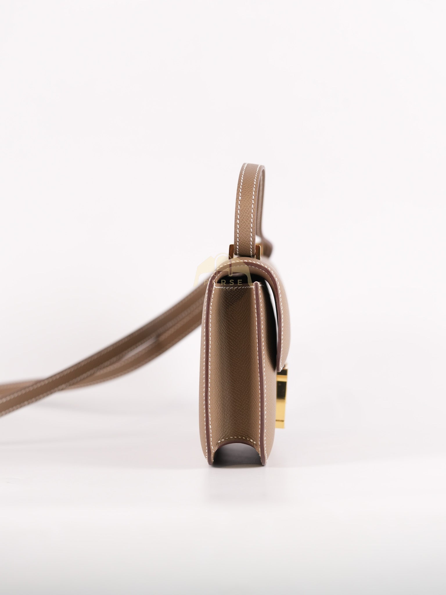 Constance Elan in Etoupe Epsom Leather and Gold Hardware Stamp W (2024) | Purse Maison Luxury Bags Shop