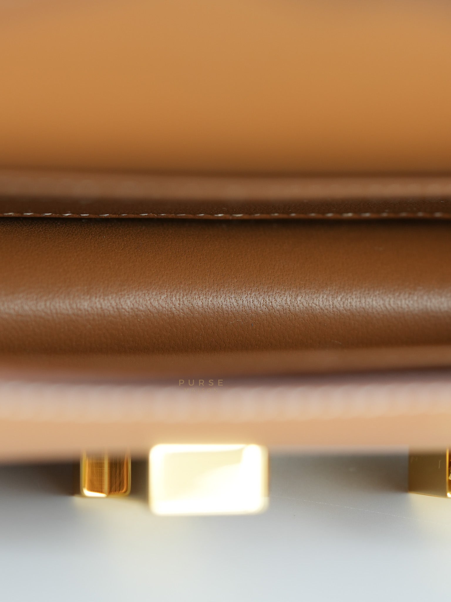 Constance Elan in Gold Epsom Leather with Gold Hardware Stamp K(2025) | Purse Maison Luxury Bags Shop