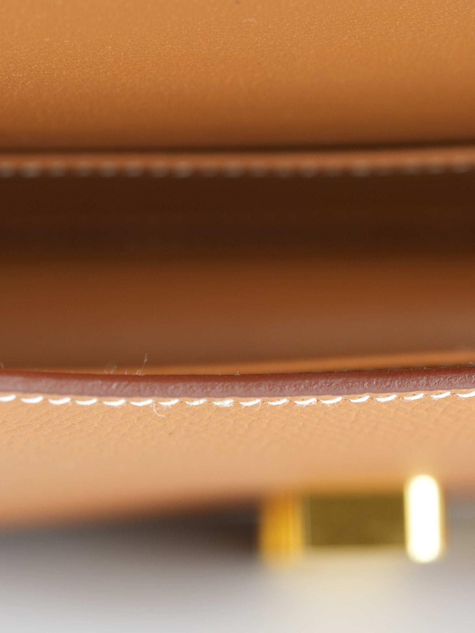Constance Elan in Gold Epsom Leather with Gold Hardware Stamp K(2025) | Purse Maison Luxury Bags Shop