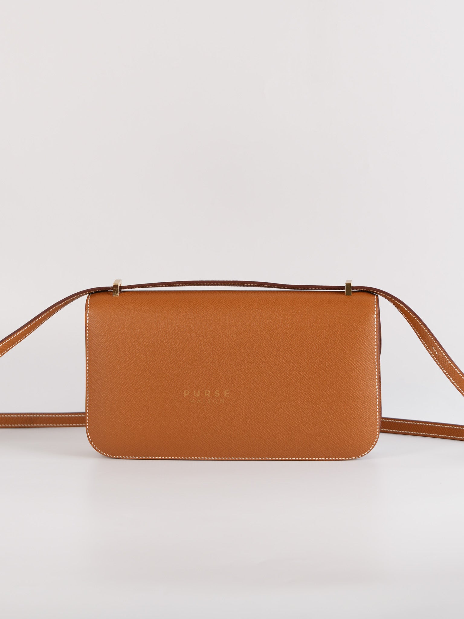 Constance Elan in Gold Epsom Leather with Gold Hardware Stamp K(2025) | Purse Maison Luxury Bags Shop