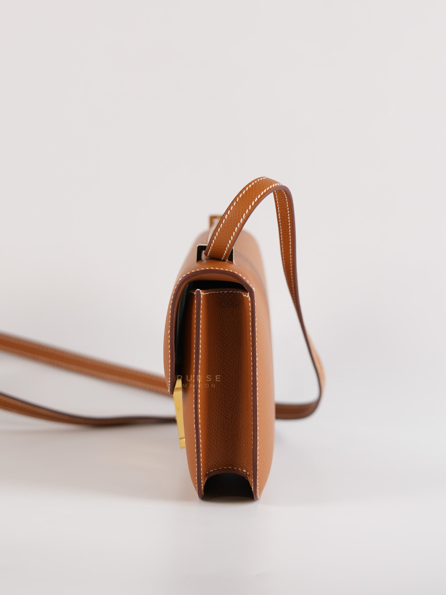 Constance Elan in Gold Epsom Leather with Gold Hardware Stamp K(2025) | Purse Maison Luxury Bags Shop