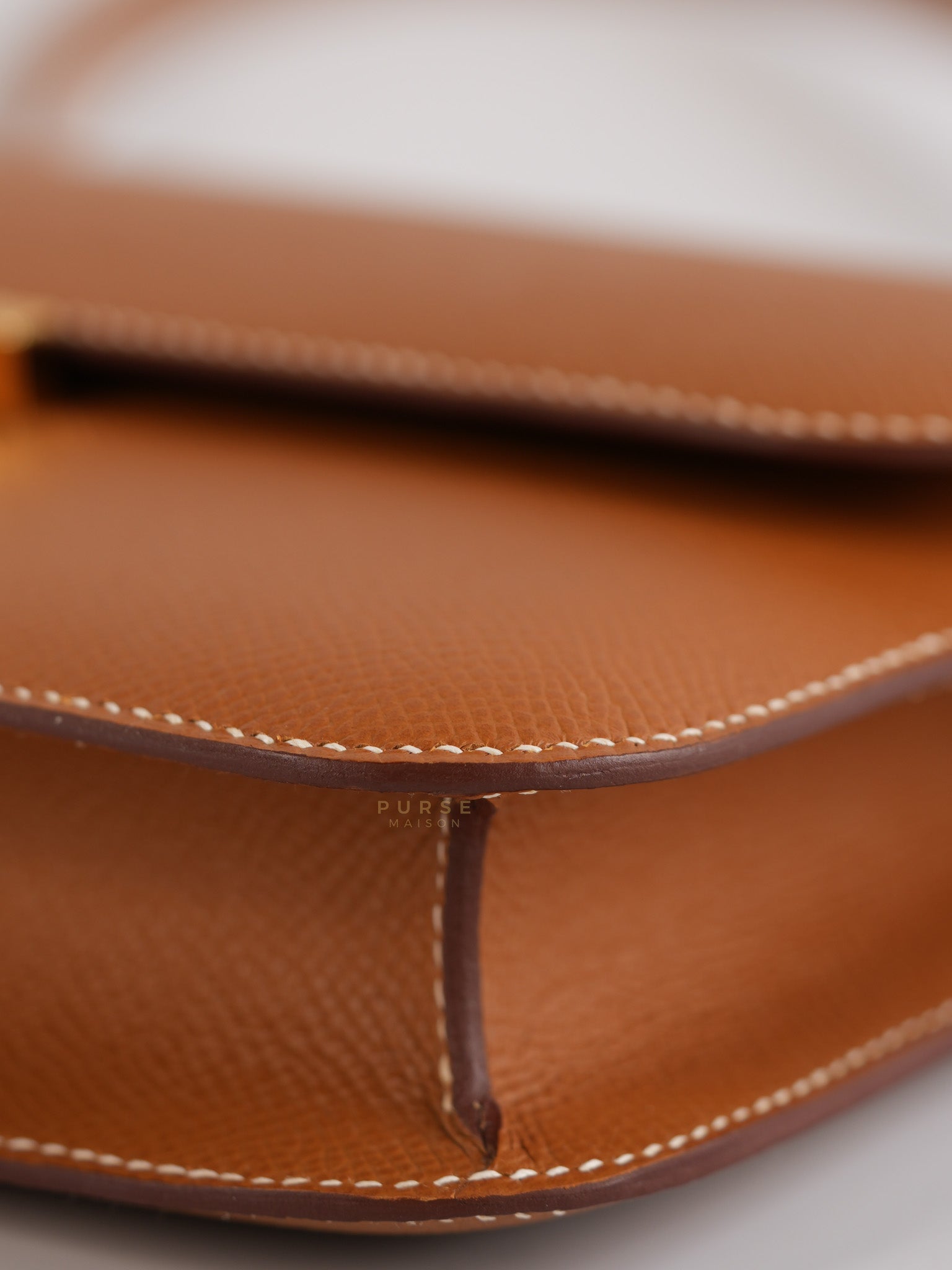 Constance Elan in Gold Epsom Leather with Gold Hardware Stamp K(2025) | Purse Maison Luxury Bags Shop