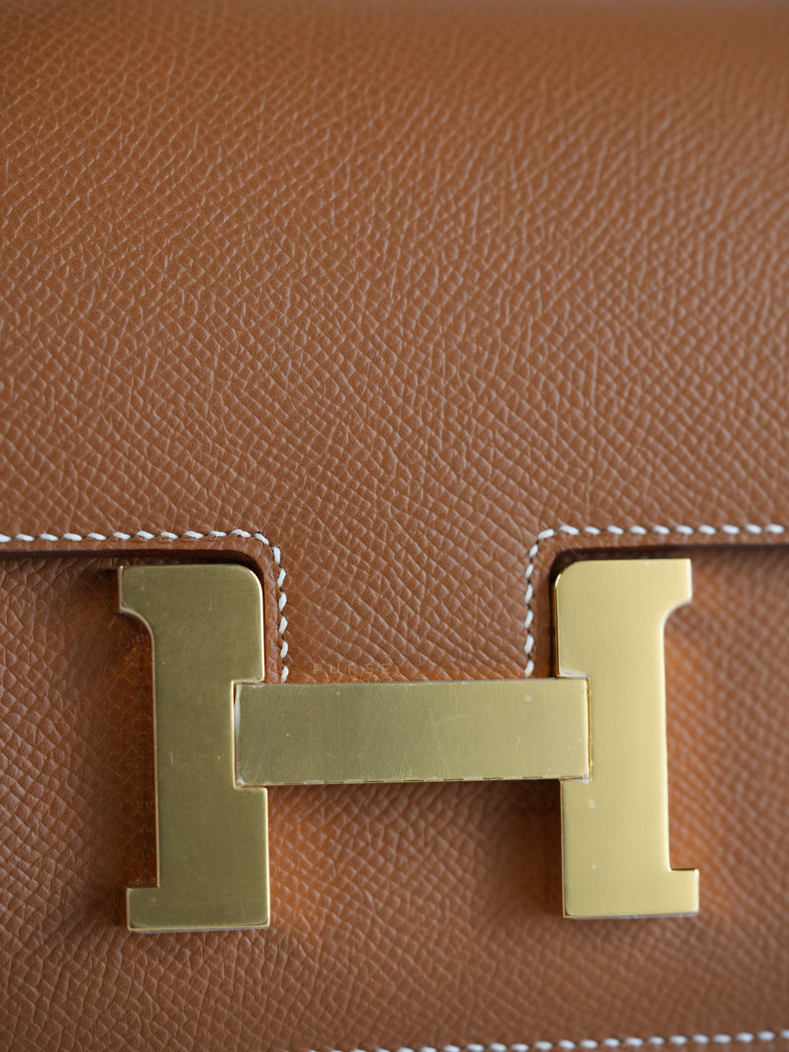 Constance Elan in Gold Epsom Leather with Gold Hardware Stamp K(2025) | Purse Maison Luxury Bags Shop