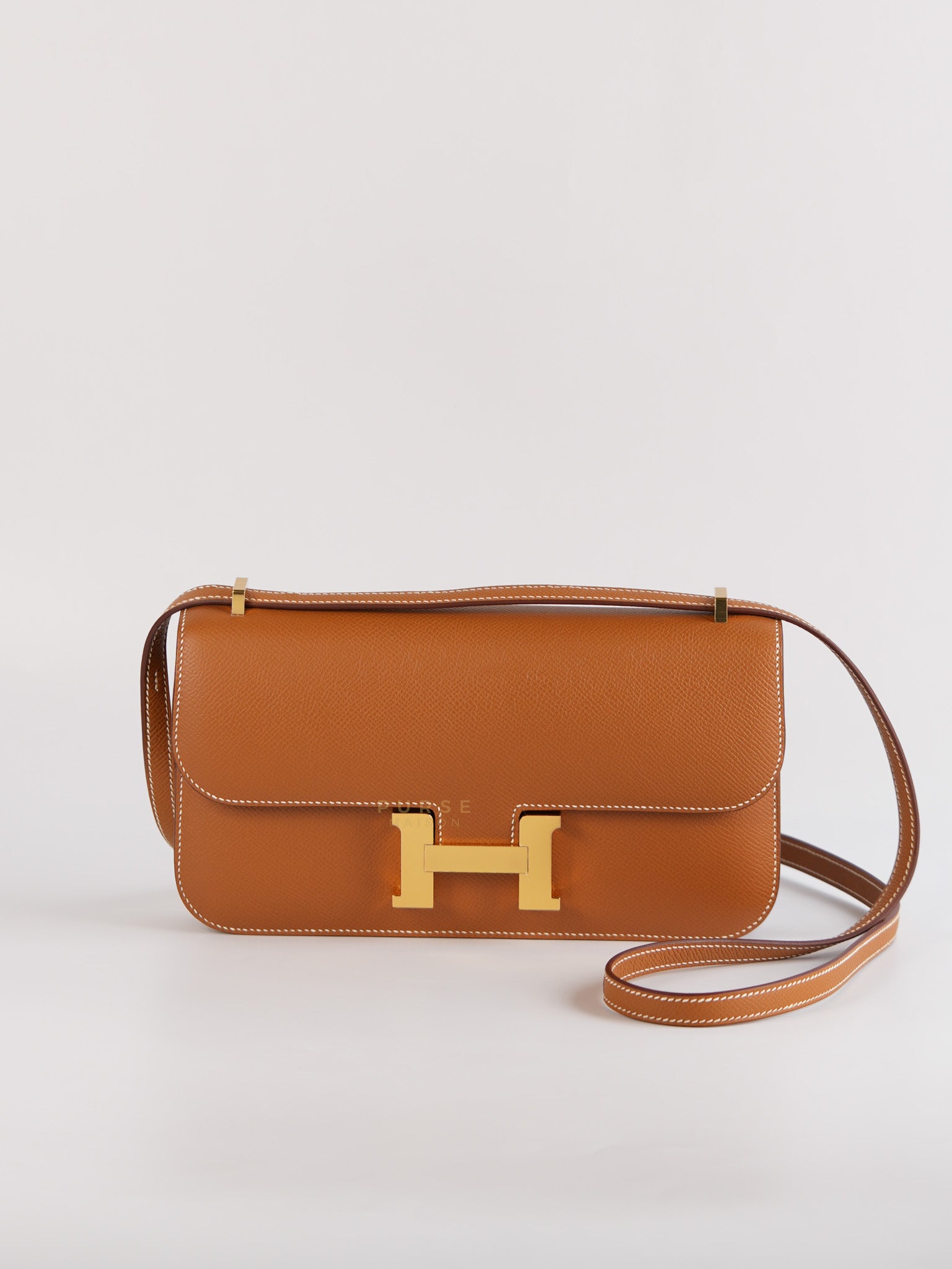Constance Elan in Gold Epsom Leather with Gold Hardware Stamp K(2025) | Purse Maison Luxury Bags Shop