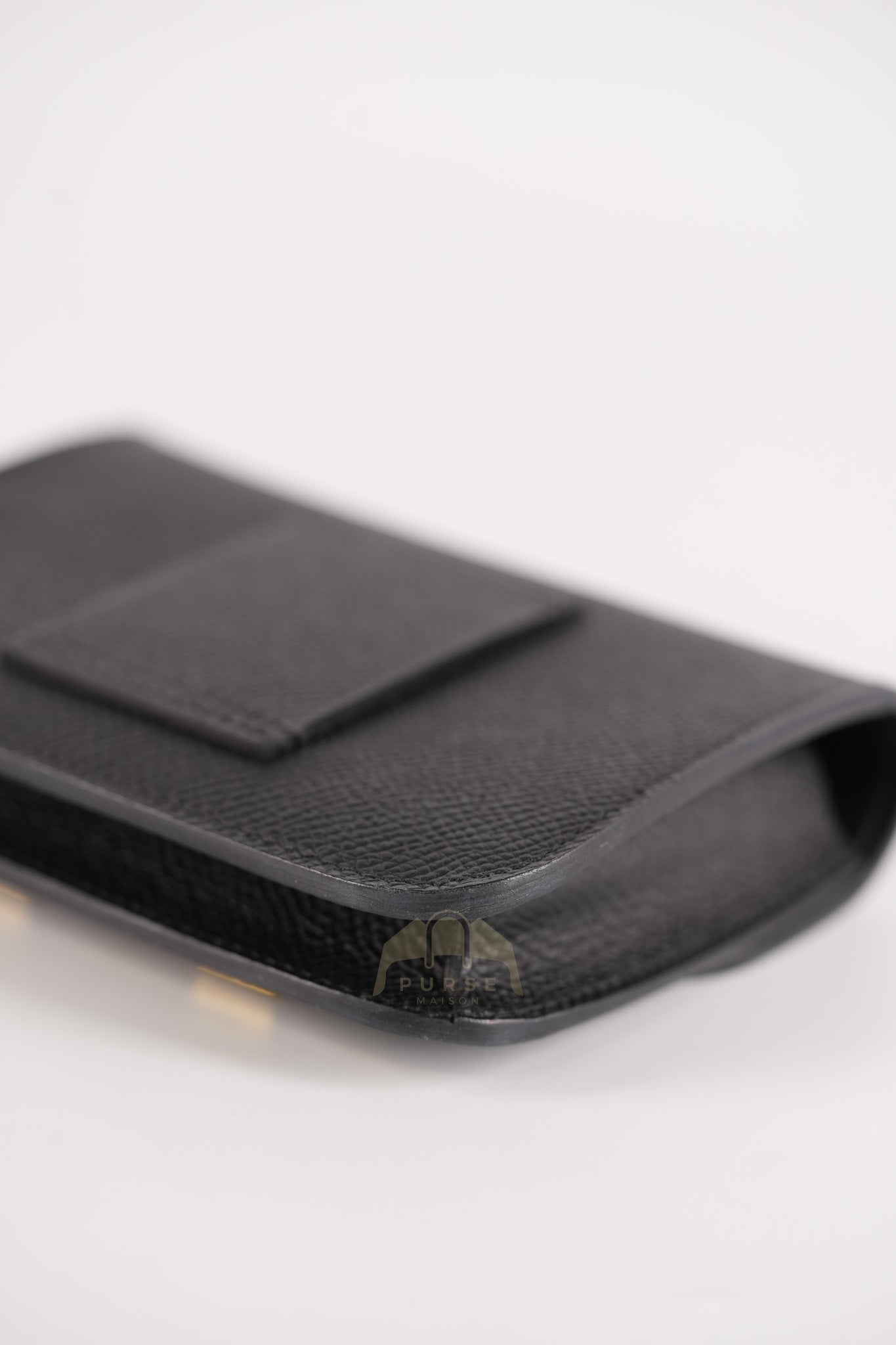 Constance Slim Black in Epsom Leather & Gold Hardware Stamp W (2024) | Purse Maison Luxury Bags Shop