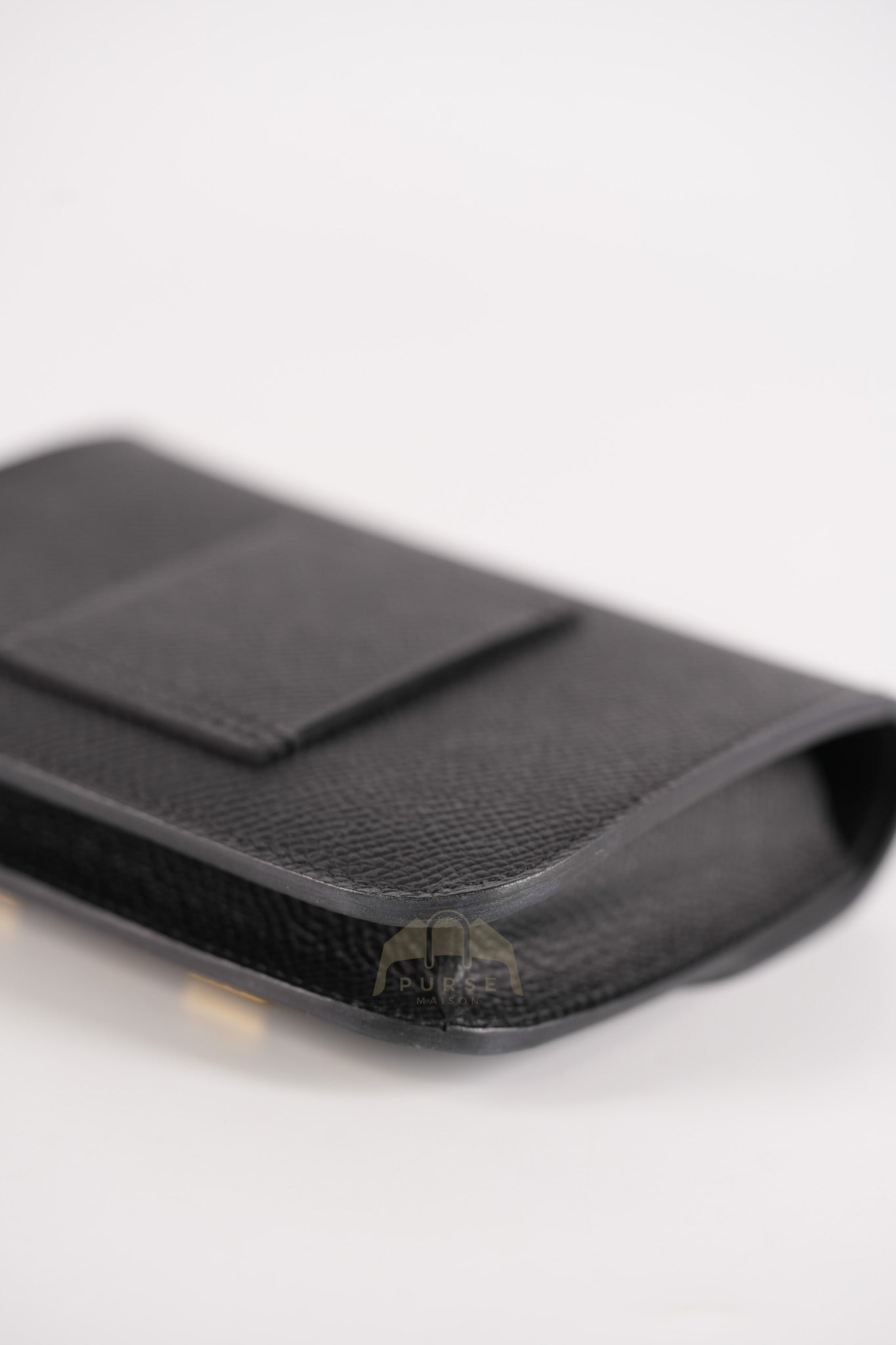 Constance Slim Black in Epsom Leather & Gold Hardware Stamp W (2024) | Purse Maison Luxury Bags Shop