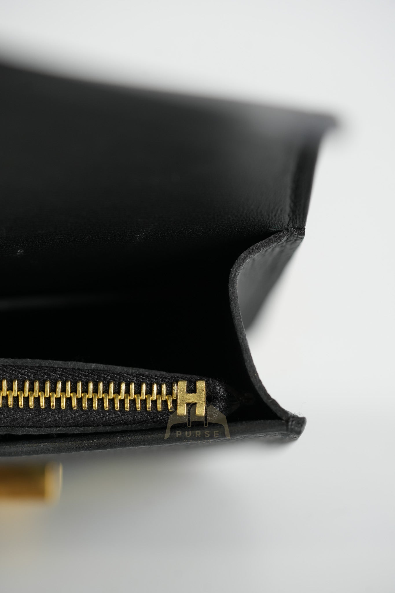 Constance Slim Black in Epsom Leather & Gold Hardware Stamp W (2024) | Purse Maison Luxury Bags Shop