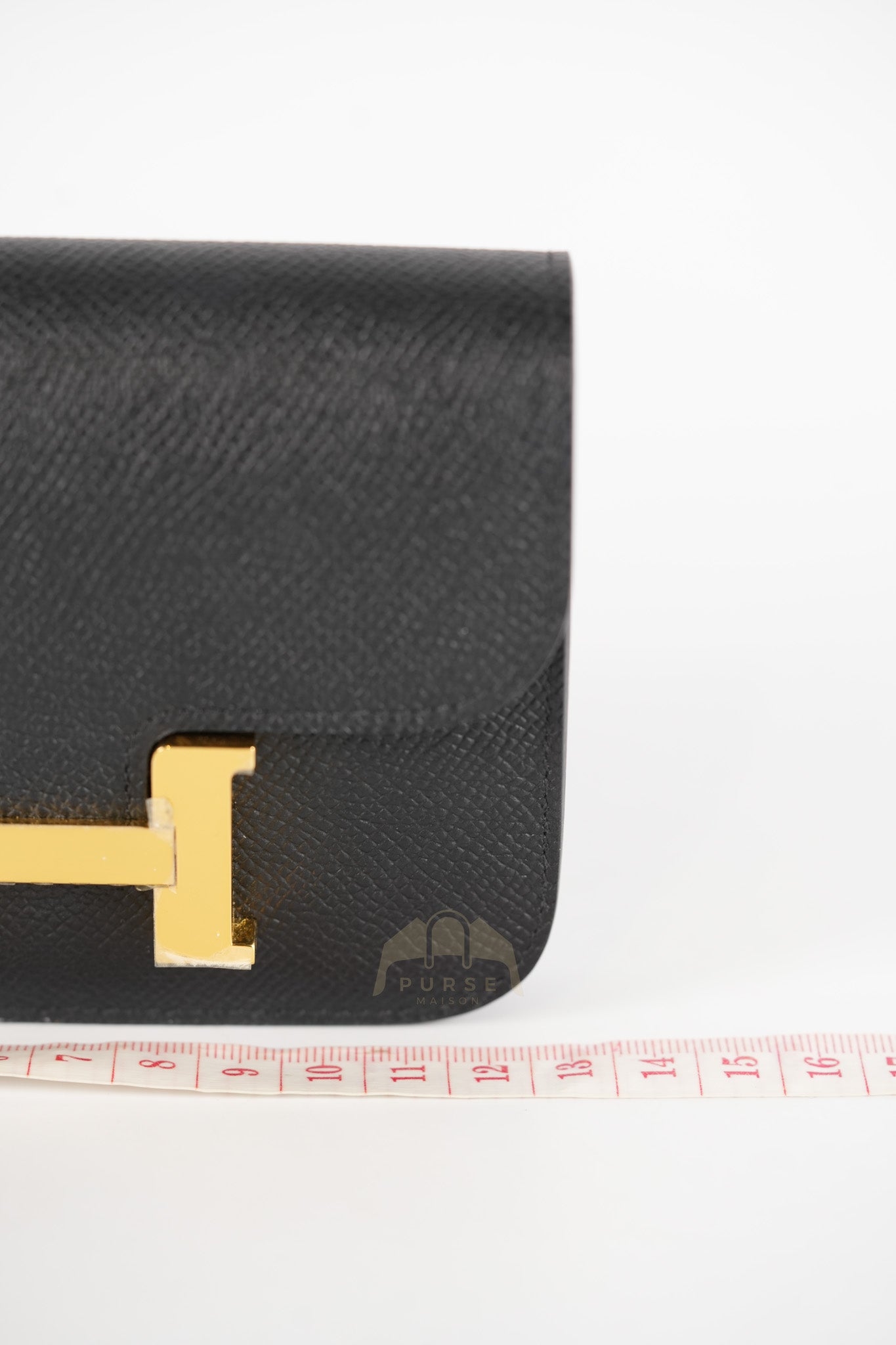 Constance Slim Black in Epsom Leather & Gold Hardware Stamp W (2024) | Purse Maison Luxury Bags Shop