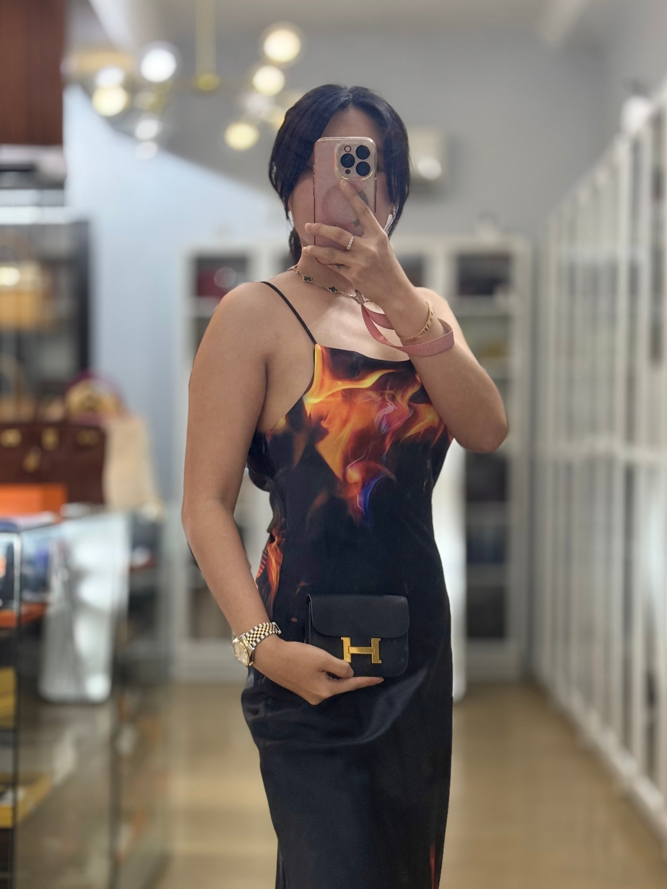 Constance Slim Noir Epsom Leather in Gold Hardware (Stamp U) 2022 | Purse Maison Luxury Bags Shop