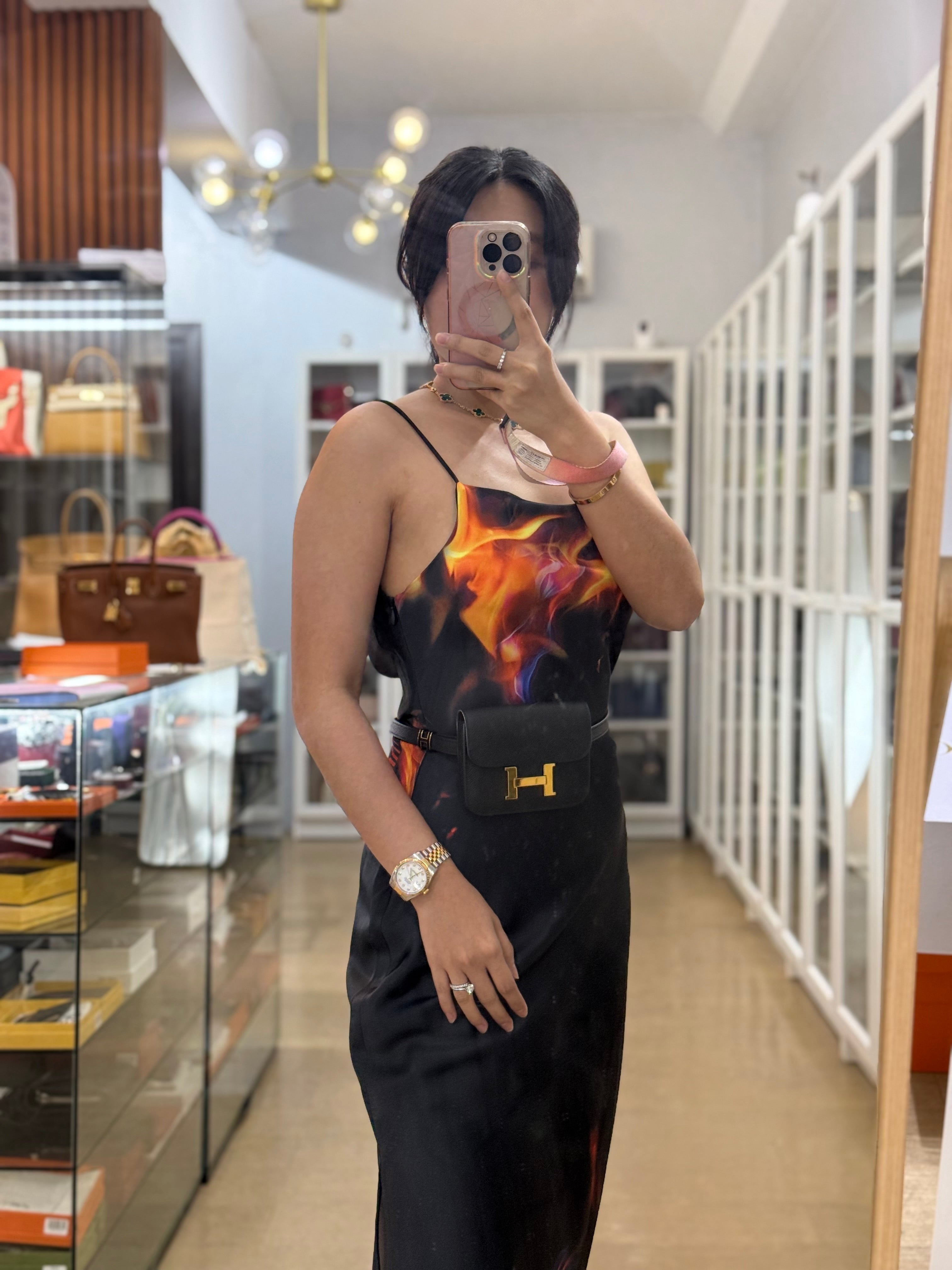 Constance Slim Noir Epsom Leather in Gold Hardware (Stamp U) 2022 | Purse Maison Luxury Bags Shop