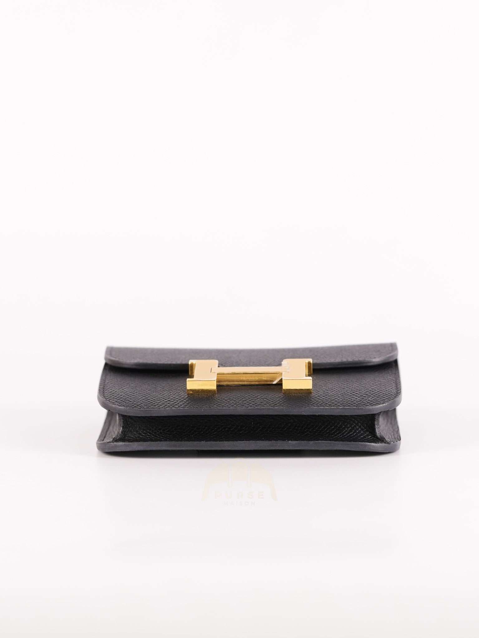 Constance Slim Black in Epsom Leather & Gold Hardware Stamp W (2024) | Purse Maison Luxury Bags Shop