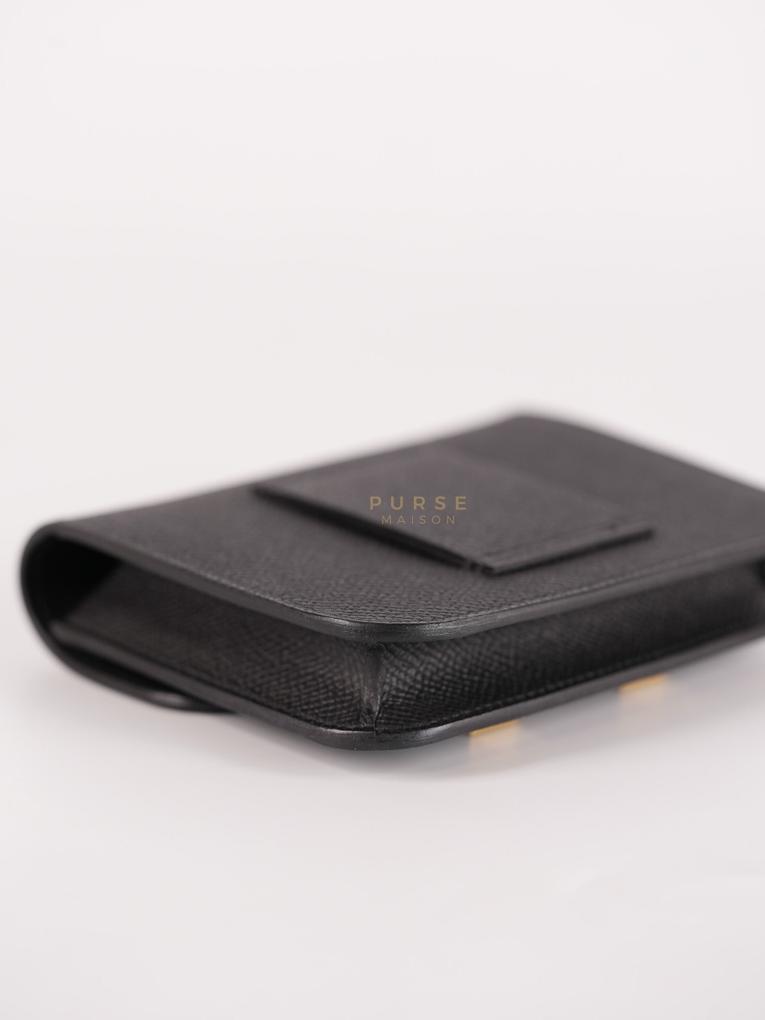 Constance Slim in Black Epsom Leather and Gold Hardware Stamp W (2024) | Purse Maison Luxury Bags Shop