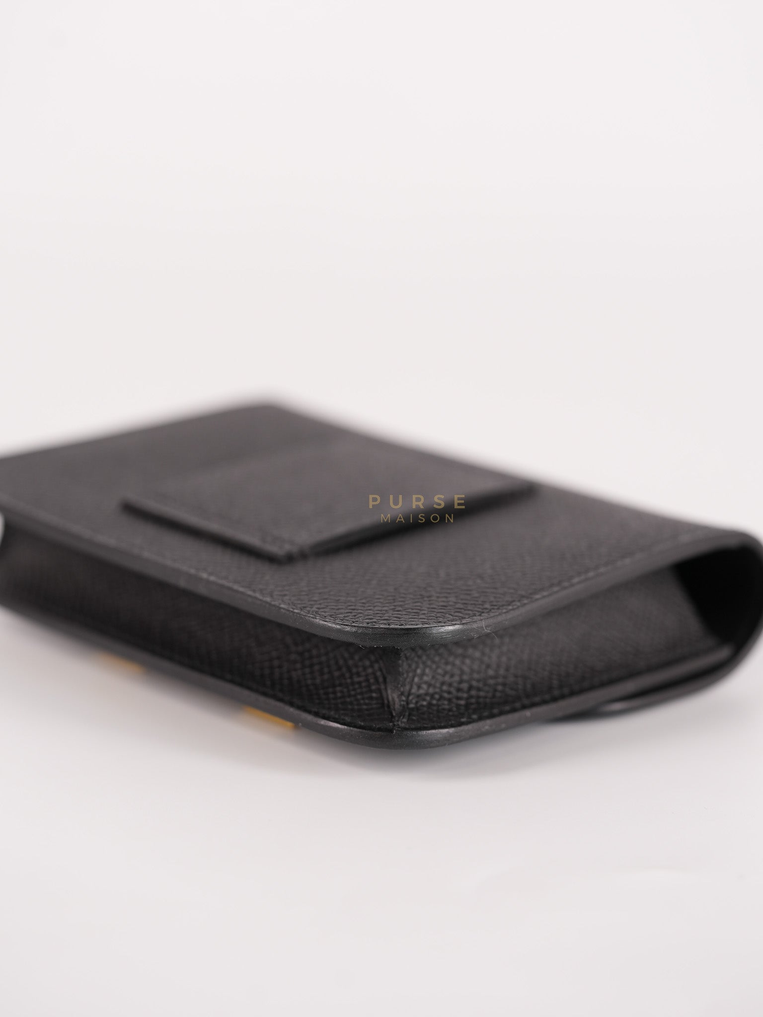Constance Slim in Black Epsom Leather and Gold Hardware Stamp W (2024) | Purse Maison Luxury Bags Shop
