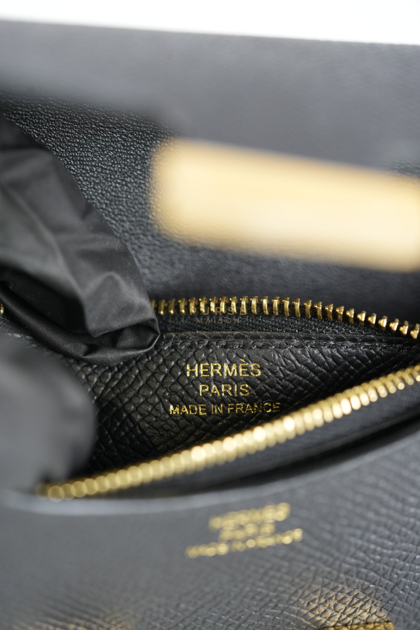 Constance Slim in Black Epsom Leather and Gold Hardware Stamp W (2024) | Purse Maison Luxury Bags Shop