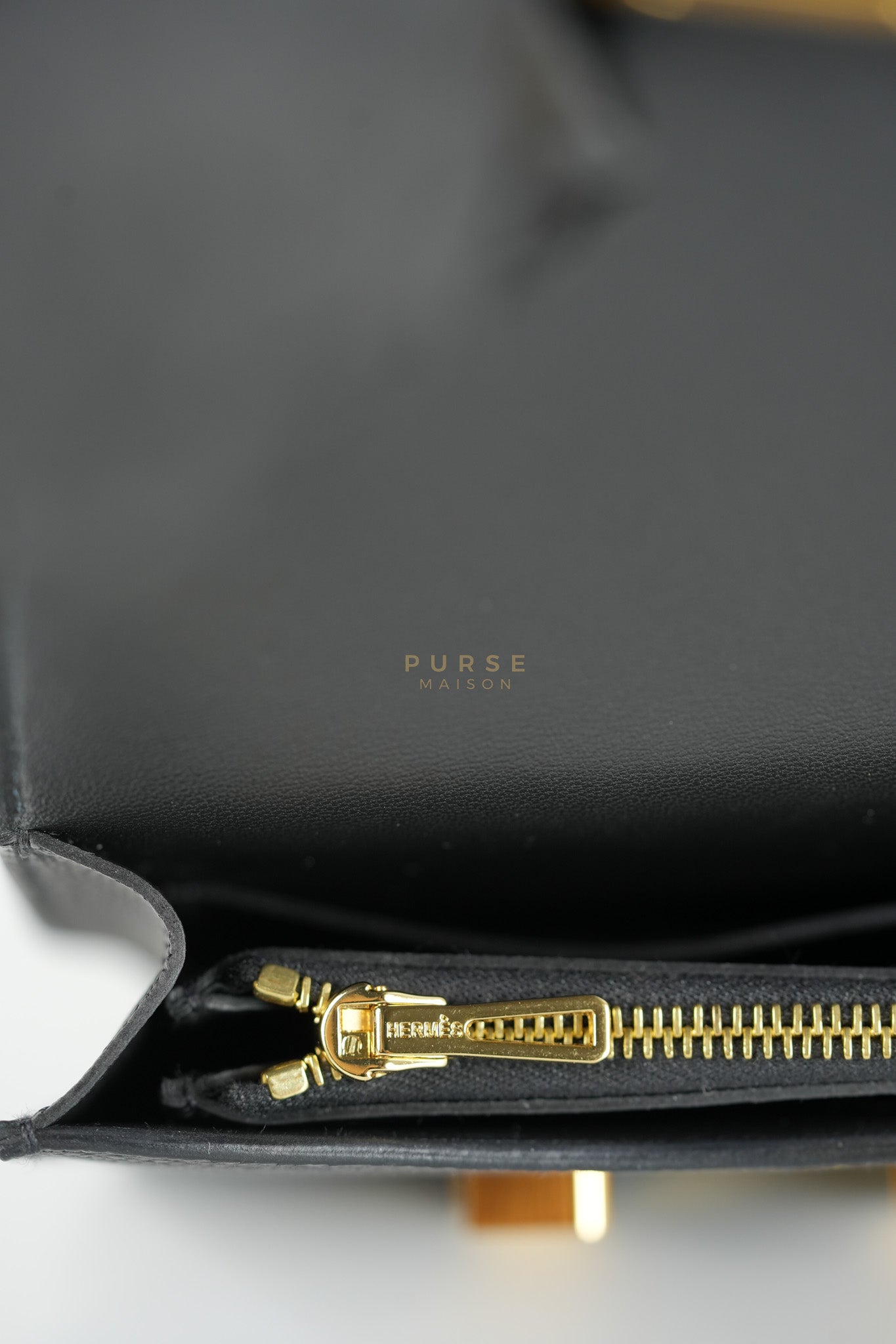 Constance Slim in Black Epsom Leather and Gold Hardware Stamp W (2024) | Purse Maison Luxury Bags Shop