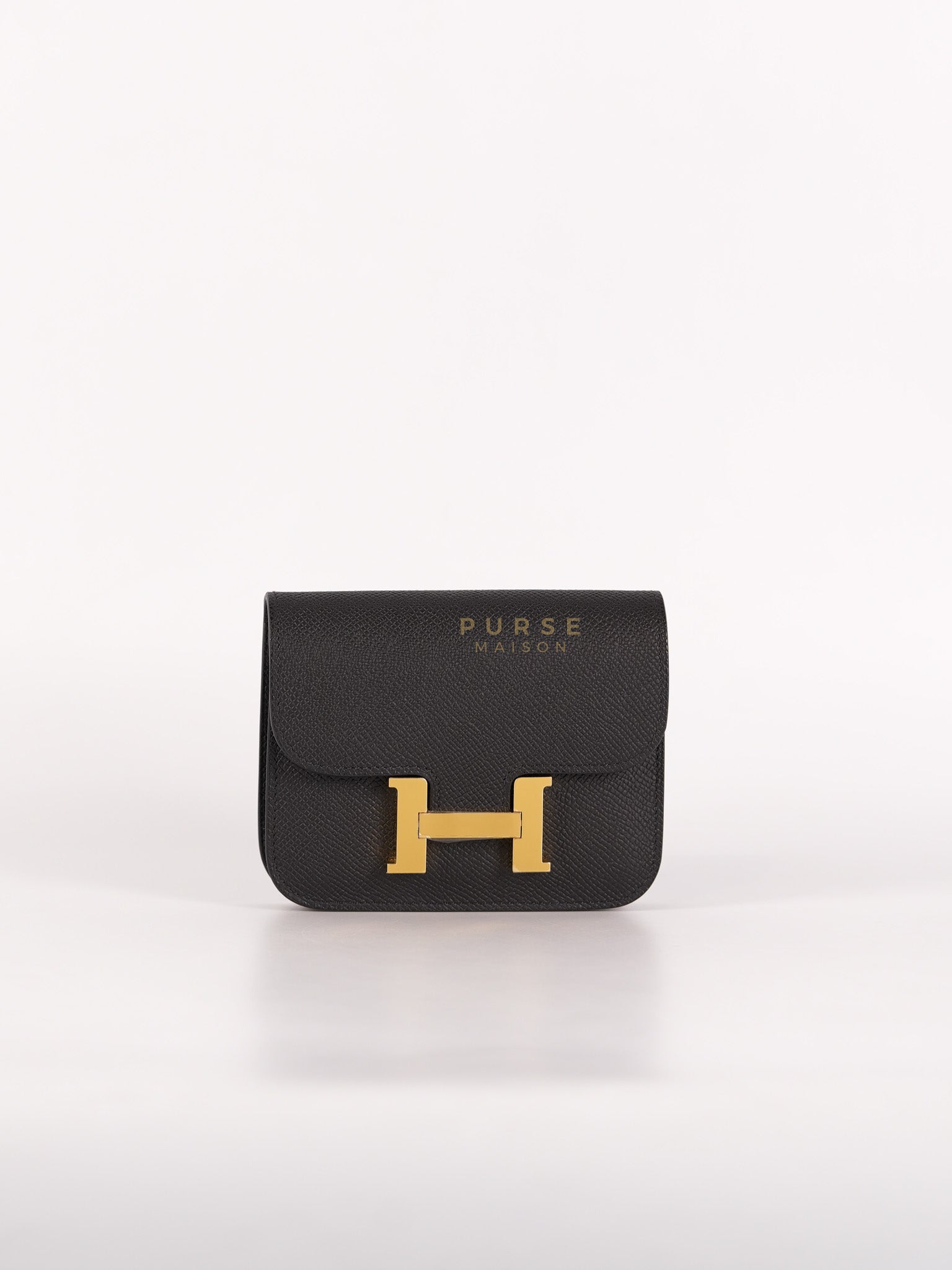 Constance Slim in Black Epsom Leather and Gold Hardware Stamp W (2024) | Purse Maison Luxury Bags Shop