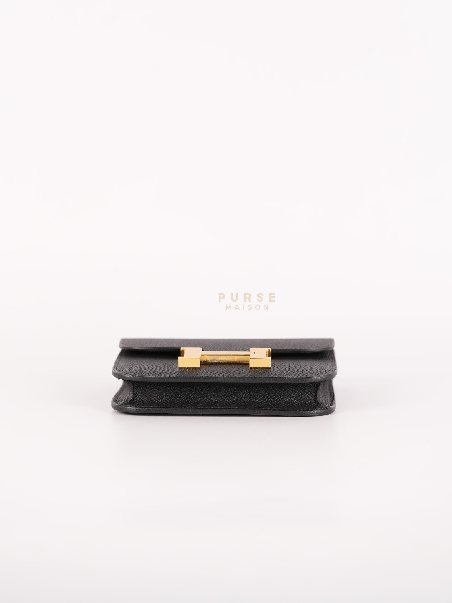 Constance Slim in Black Epsom Leather and Gold Hardware Stamp W (2024) | Purse Maison Luxury Bags Shop