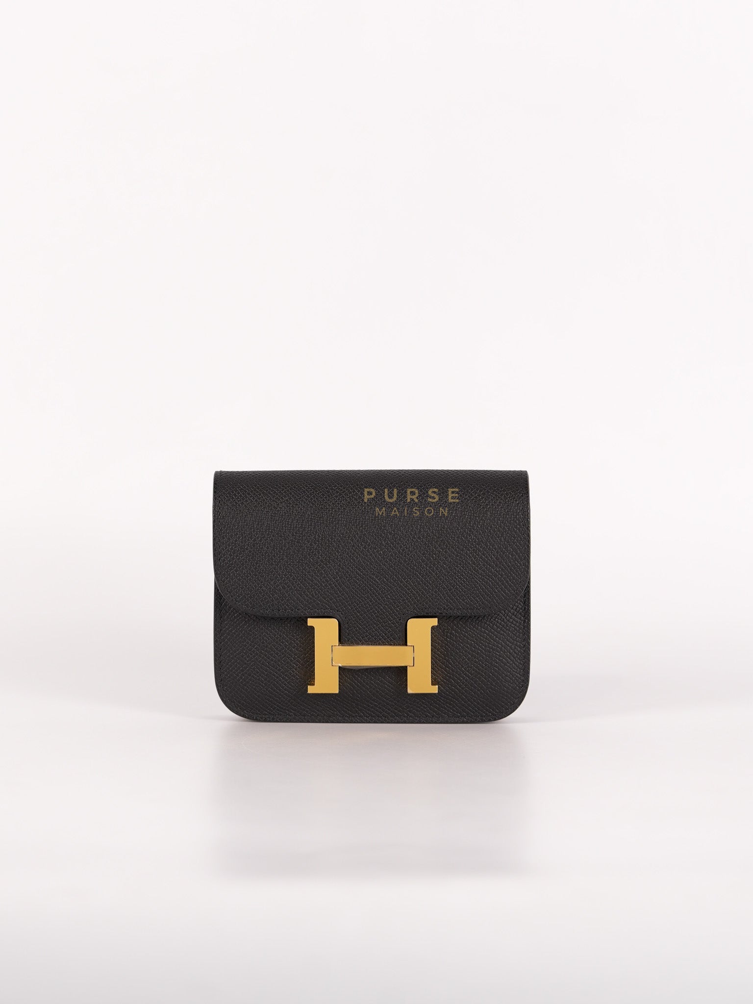 Constance Slim in Black Epsom Leather and Gold Hardware Stamp W (2024) | Purse Maison Luxury Bags Shop