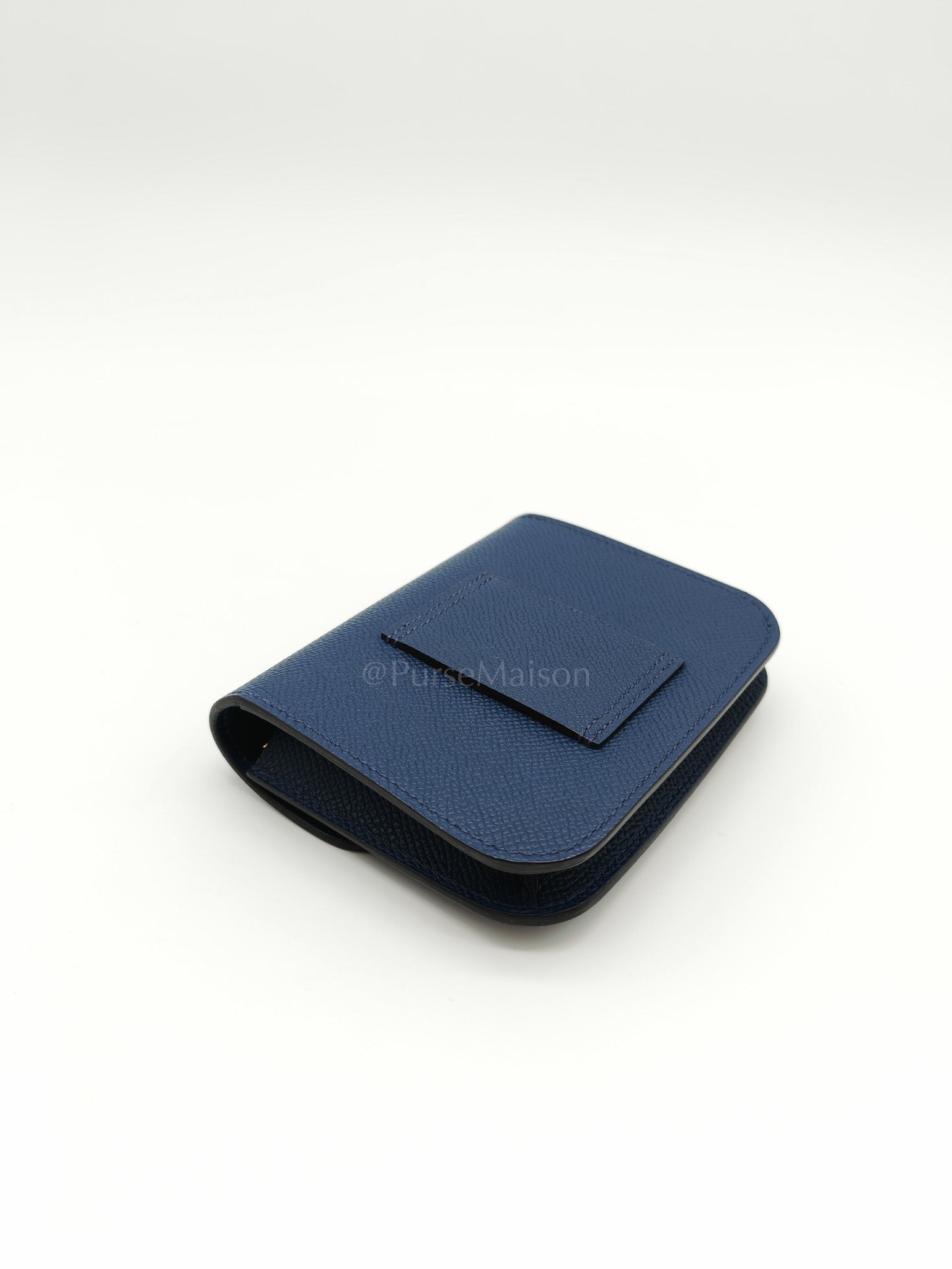 Constance Slim Wallet in Bleu Saphir Epsom Leather Gold Hardware Stamp B(2023) | Purse Maison Luxury Bags Shop