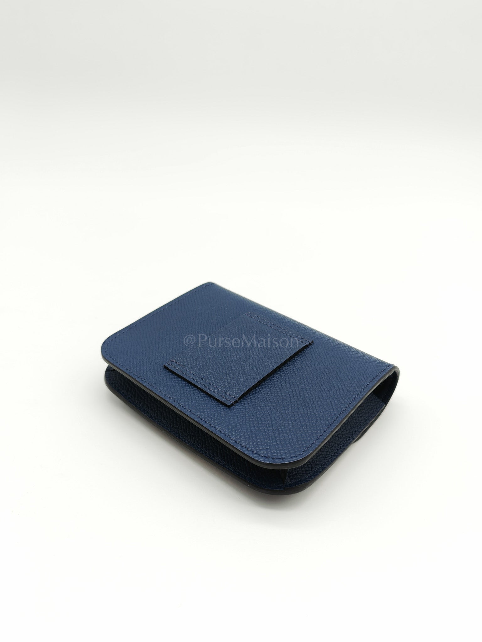 Constance Slim Wallet in Bleu Saphir Epsom Leather Gold Hardware Stamp B(2023) | Purse Maison Luxury Bags Shop