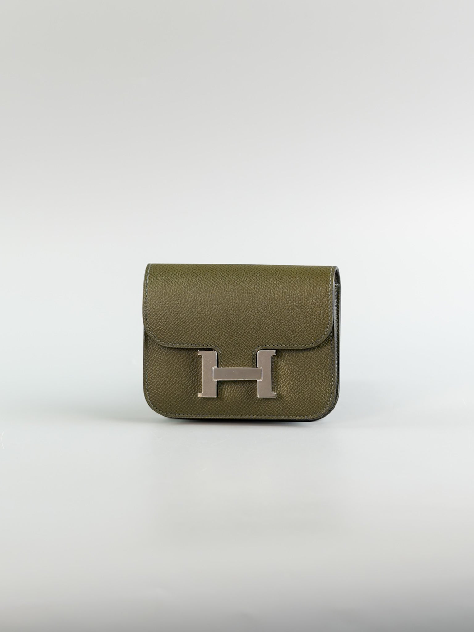 Constance Slim Wallet in Vert de Gris Epsom Leather & Palladium Hardware Stamp Y (2020) | Purse Maison Luxury Bags Shop