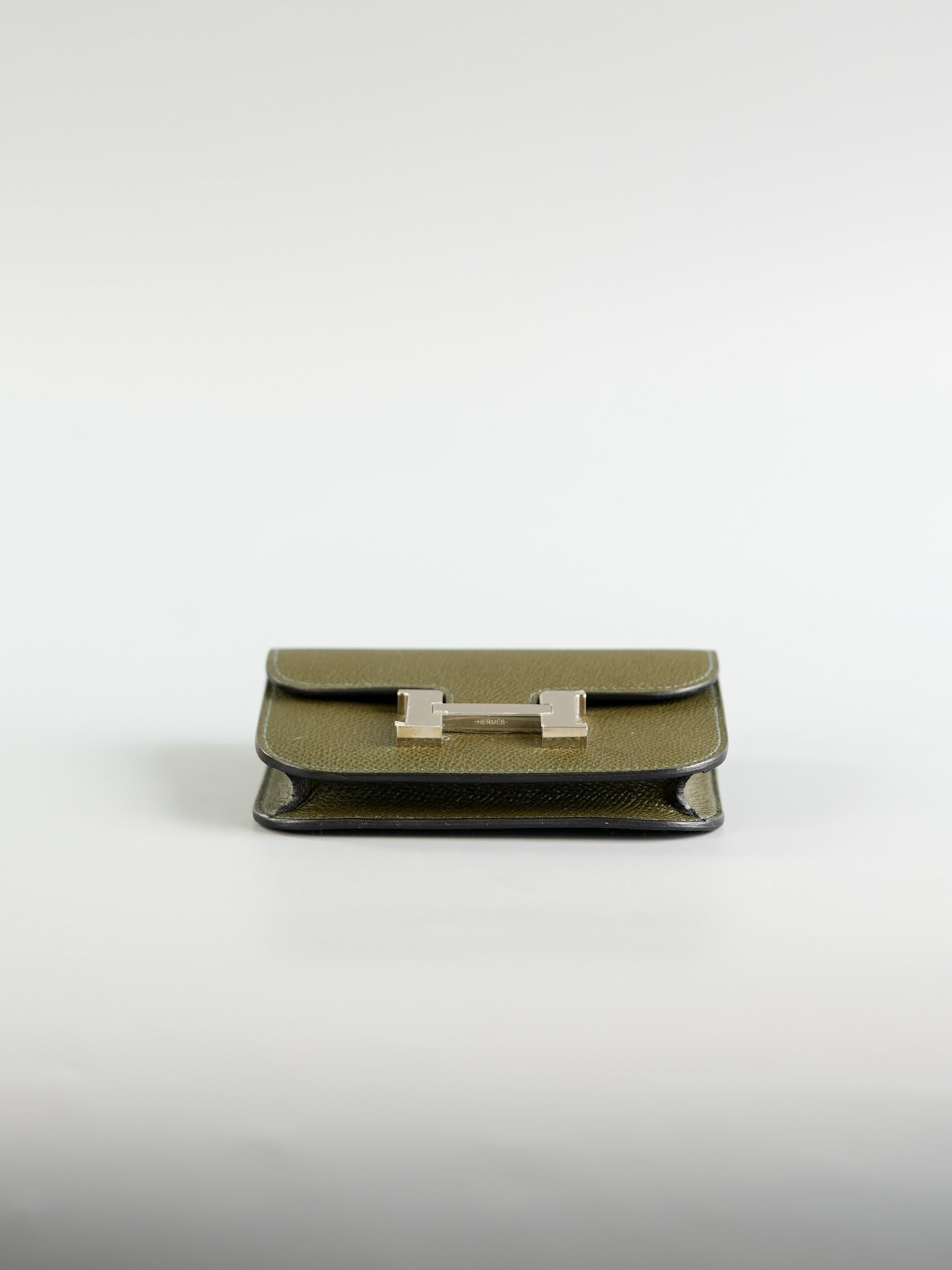 Constance Slim Wallet in Vert de Gris Epsom Leather & Palladium Hardware Stamp Y (2020) | Purse Maison Luxury Bags Shop