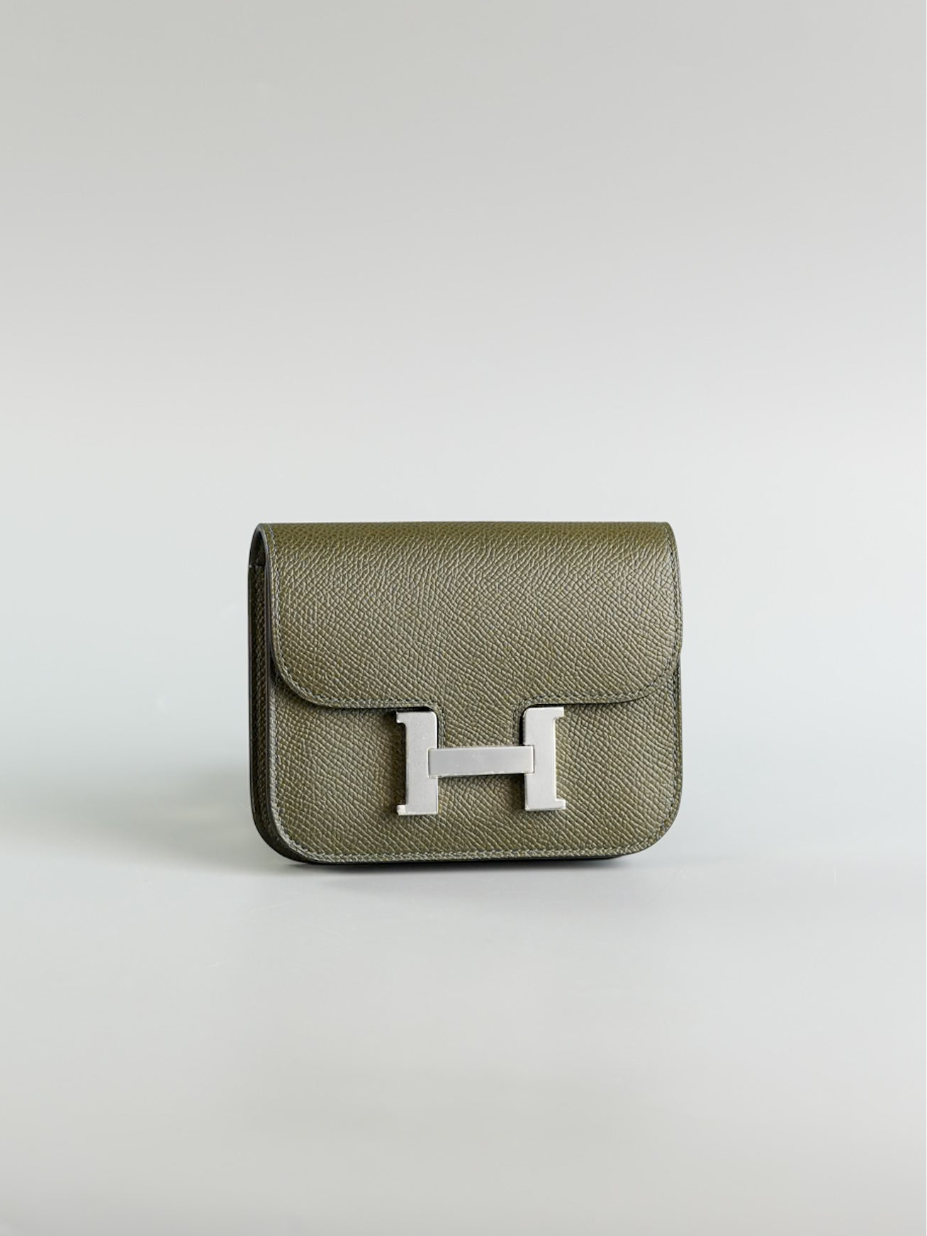 Constance Slim Wallet in Vert de Gris Epsom Leather & Palladium Hardware Stamp Y (2020) | Purse Maison Luxury Bags Shop