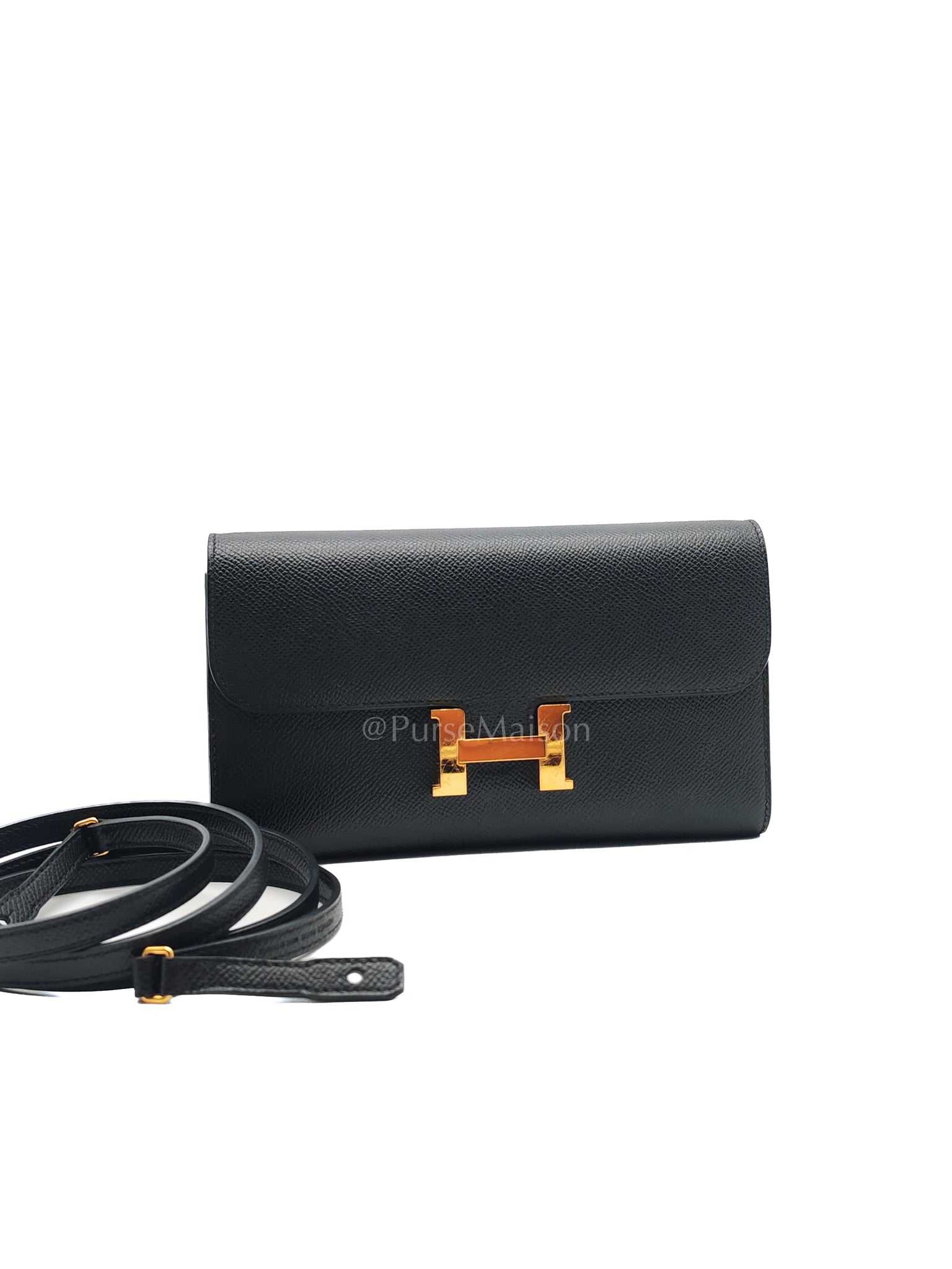 Constance To Go Black Epsom Leather in Gold Hardware Stamp U(2022) | Purse Maison Luxury Bags Shop