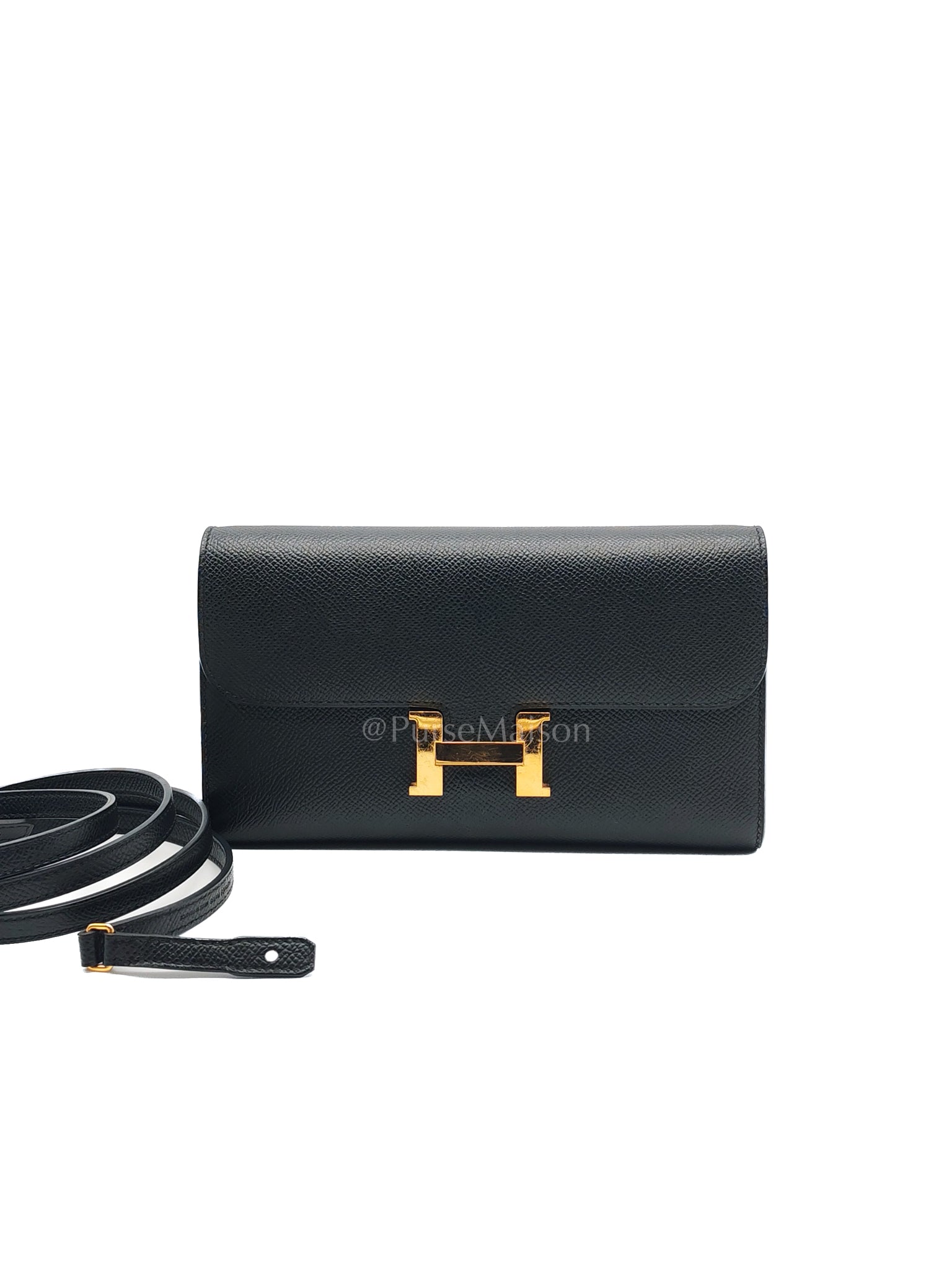 Constance To Go Black Epsom Leather in Gold Hardware Stamp U(2022) | Purse Maison Luxury Bags Shop