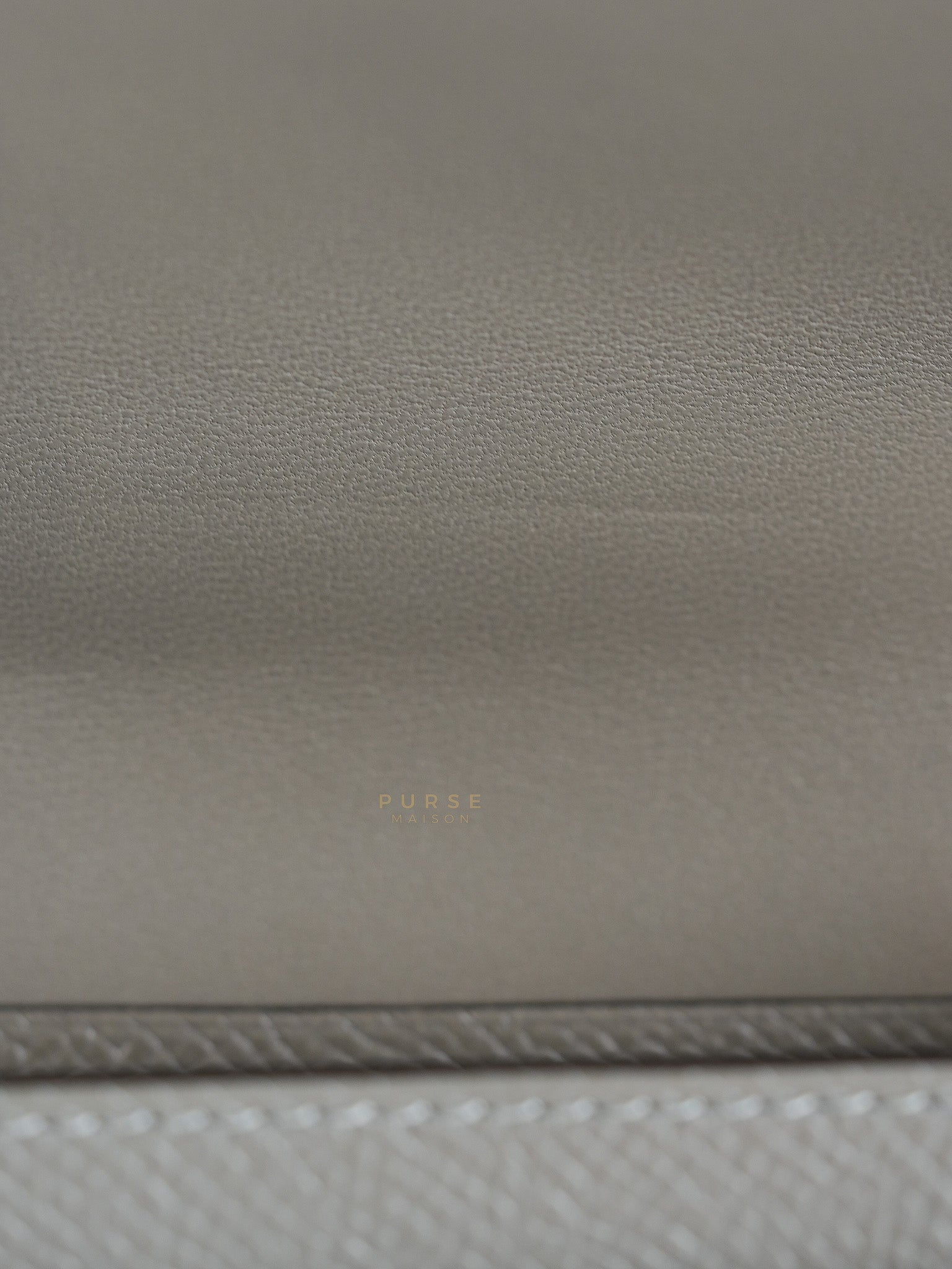 Constance To Go Gris Meyer Epsom Leather in Gold Hardware Stamp U (2022) | Purse Maison Luxury Bags Shop