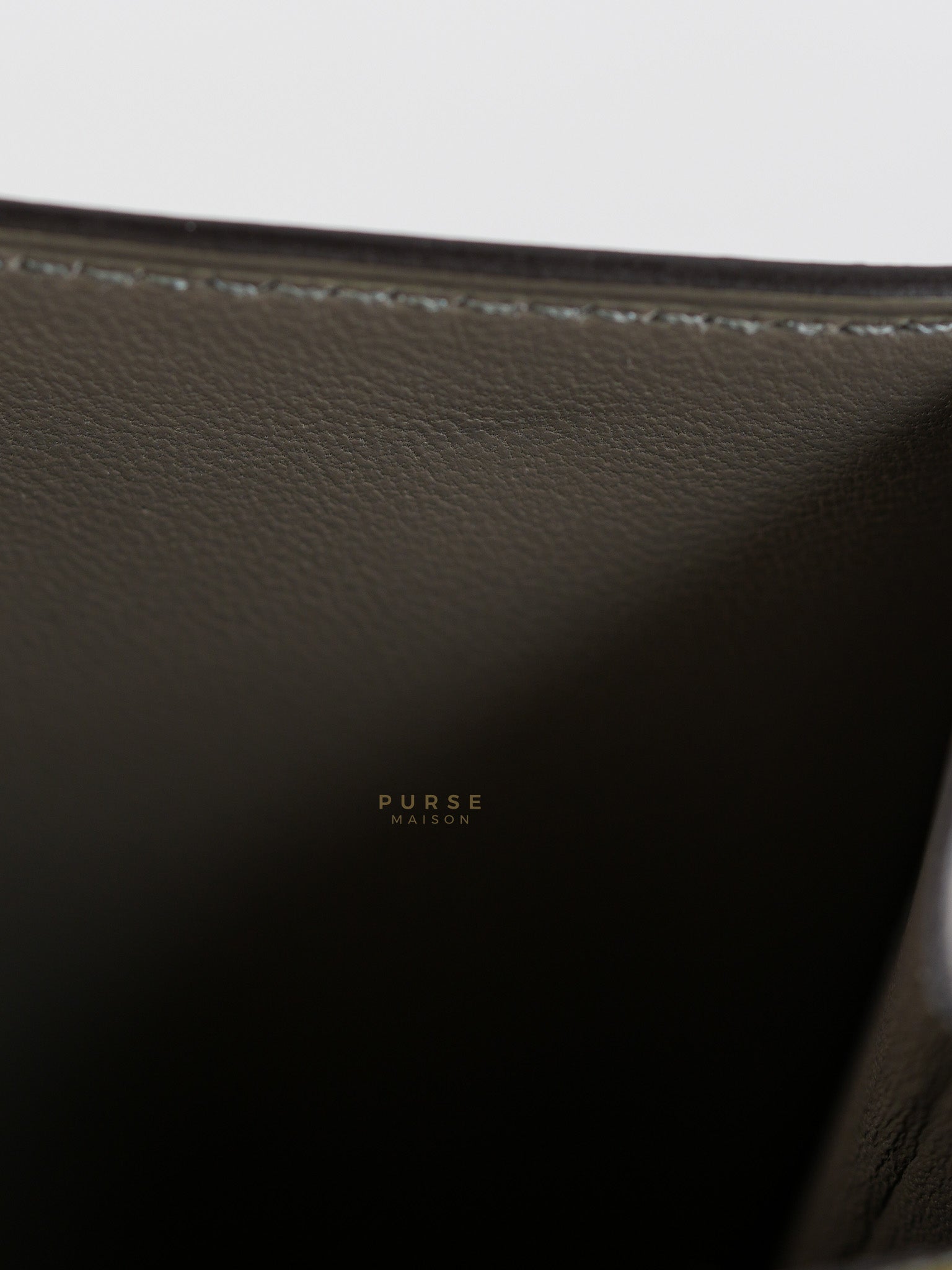 Constance To Go Gris Meyer Epsom Leather in Gold Hardware Stamp U (2022) | Purse Maison Luxury Bags Shop