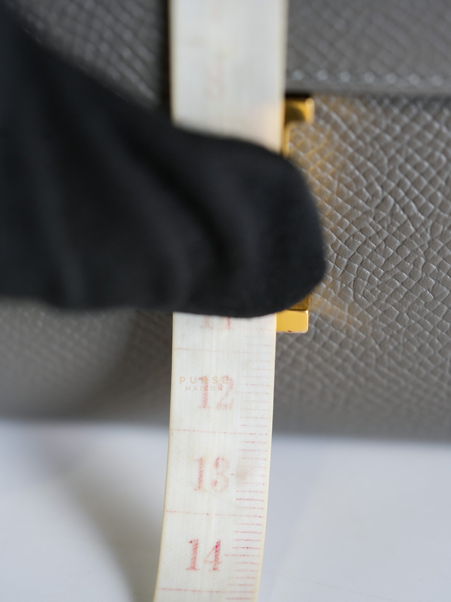 Constance To Go Gris Meyer Epsom Leather in Gold Hardware Stamp U (2022) | Purse Maison Luxury Bags Shop
