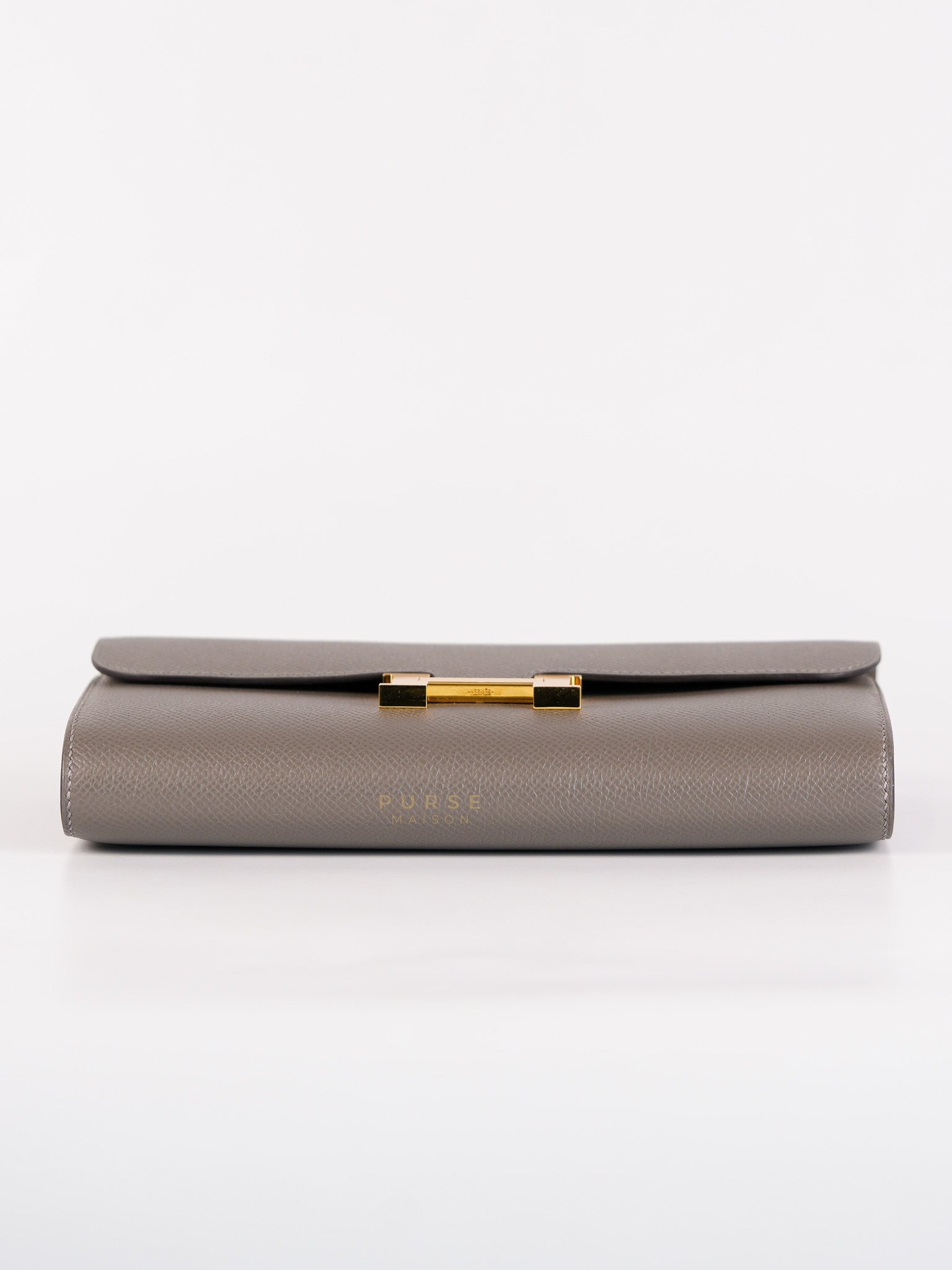 Constance To Go Gris Meyer Epsom Leather in Gold Hardware Stamp U (2022) | Purse Maison Luxury Bags Shop
