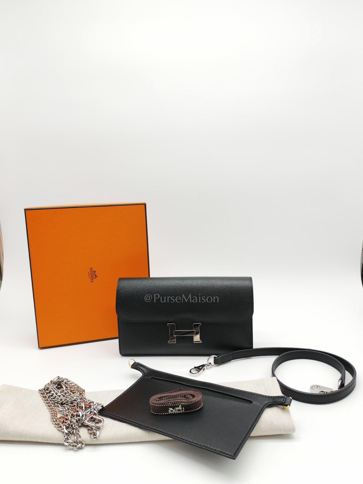 Constance To Go in Black Epsom Leather and Palladium Hardware Stamp A (2017) | Purse Maison Luxury Bags Shop