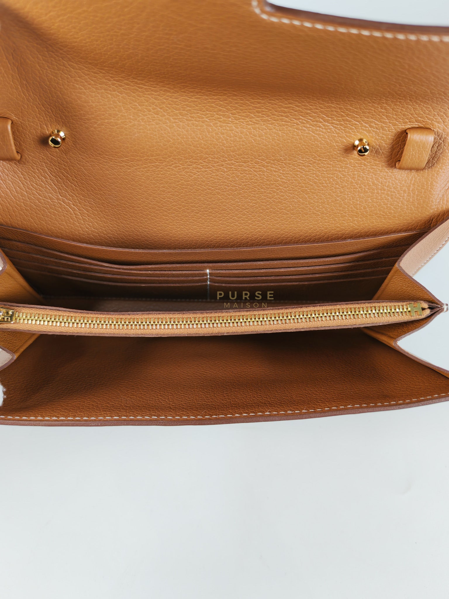 Constance To Go in Gold Evercolor Leather and Gold Hardware Stamp U (2022) | Purse Maison Luxury Bags Shop