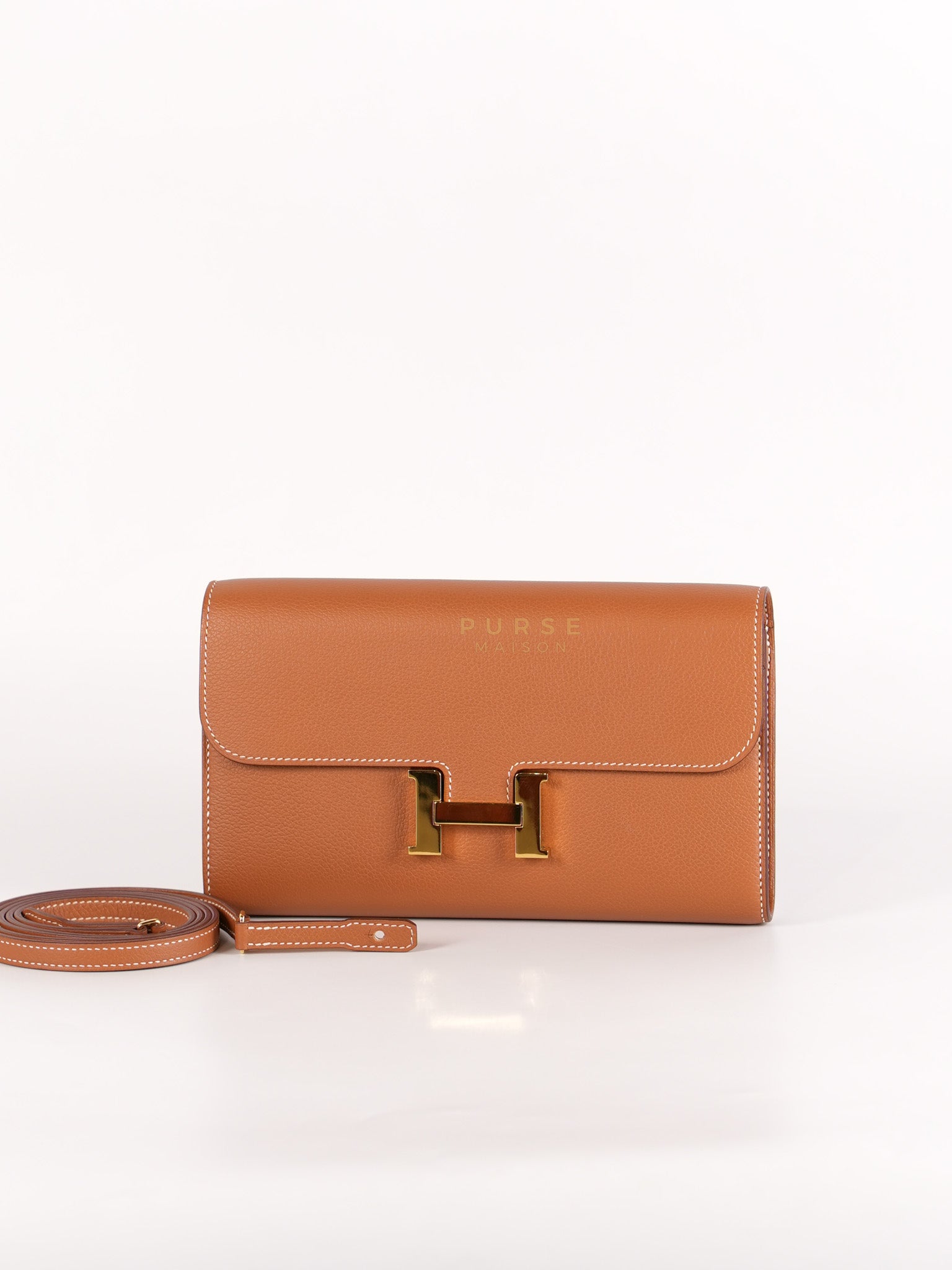 Constance To Go in Gold Evercolor Leather and Gold Hardware Stamp U (2022) | Purse Maison Luxury Bags Shop