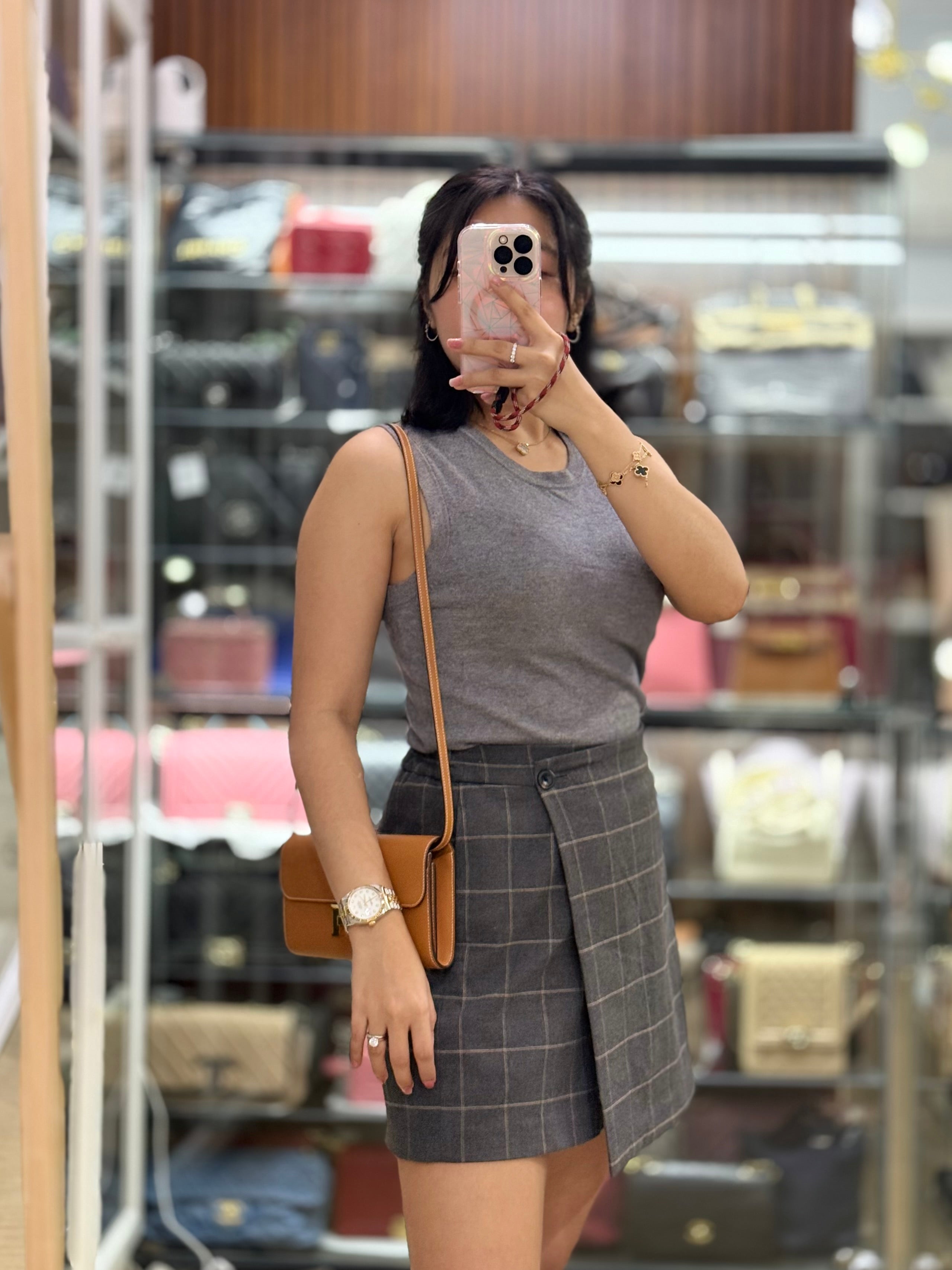 Constance To Go in Gold Evercolor Leather and Gold Hardware Stamp U (2022) | Purse Maison Luxury Bags Shop