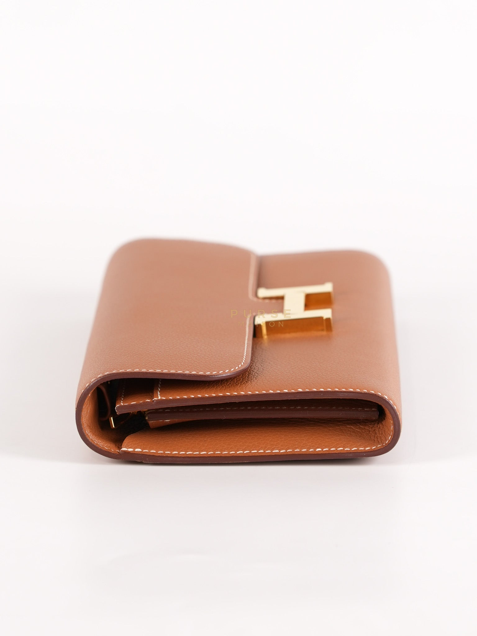 Constance To Go in Gold Evercolor Leather and Gold Hardware Stamp U (2022) | Purse Maison Luxury Bags Shop