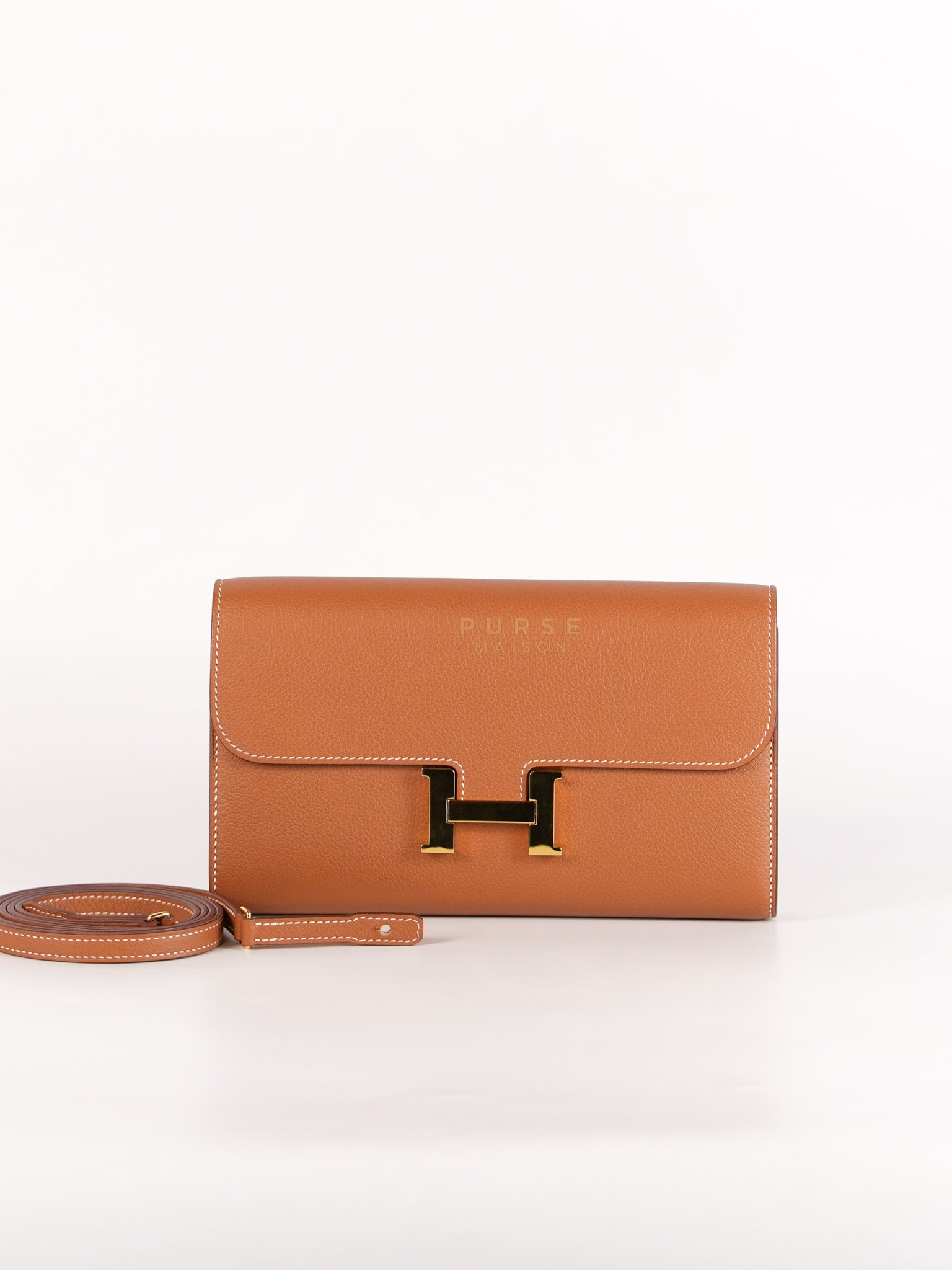 Constance To Go in Gold Evercolor Leather and Gold Hardware Stamp U (2022) | Purse Maison Luxury Bags Shop