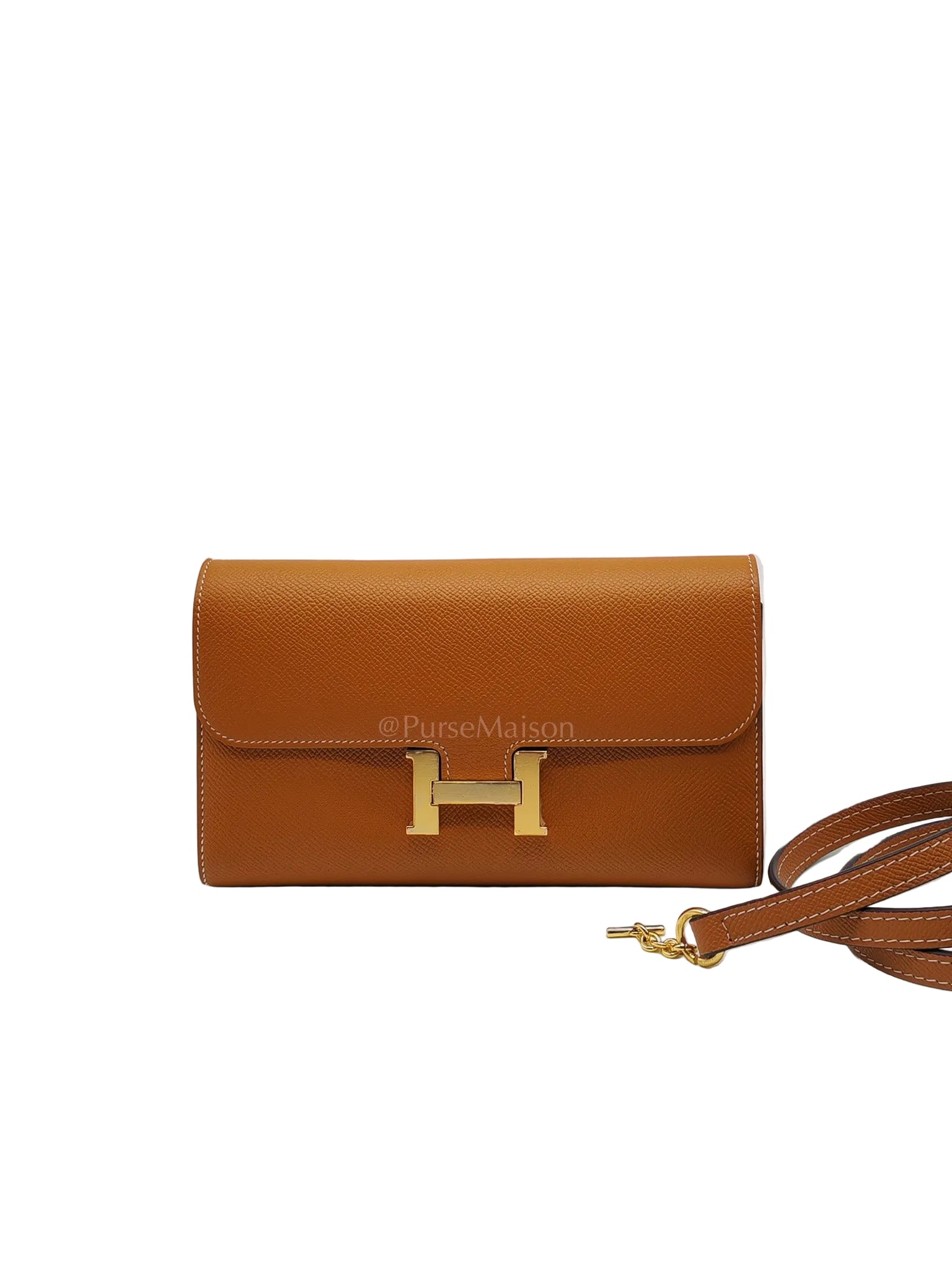 Constance To Go in Toffee Epsom Leather & Gold Hardware Stamp D (2019) | Purse Maison Luxury Bags Shop